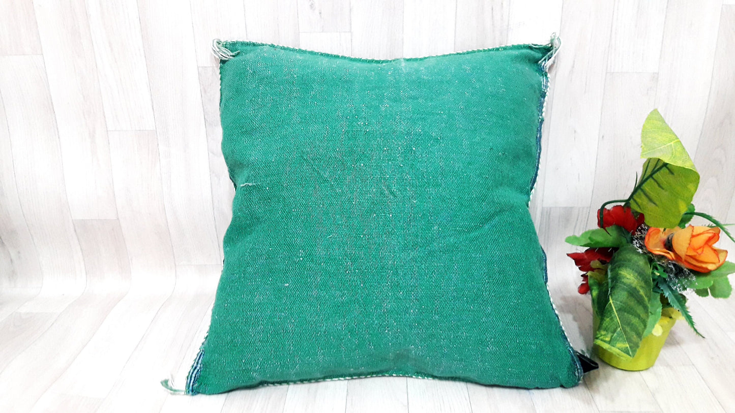 Cactus Silk Pillow, Moroccan Sabra Cushion, Handmade Cactus Silk Pillow, Berber Sabra Cushion, Pillow Throw, Moroccan Lumbar Sabra Cushion