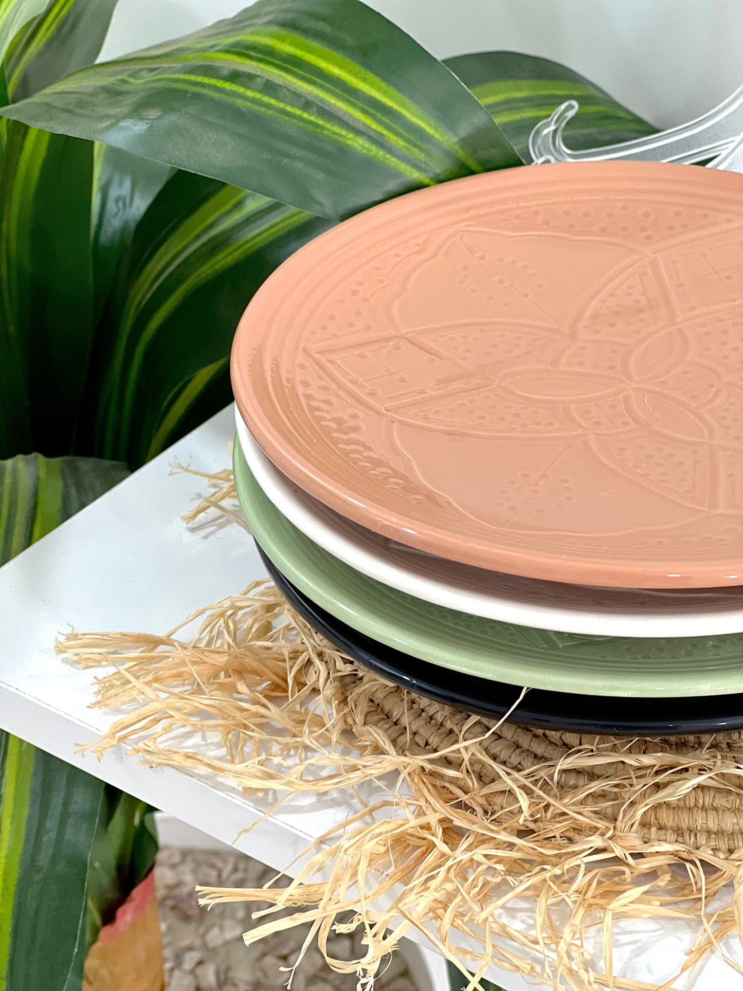 Moroccan Handmade Ceramic Plate - Hand-Painted Ceramic Plate - Authentic Moroccan Handmade Dining Plates