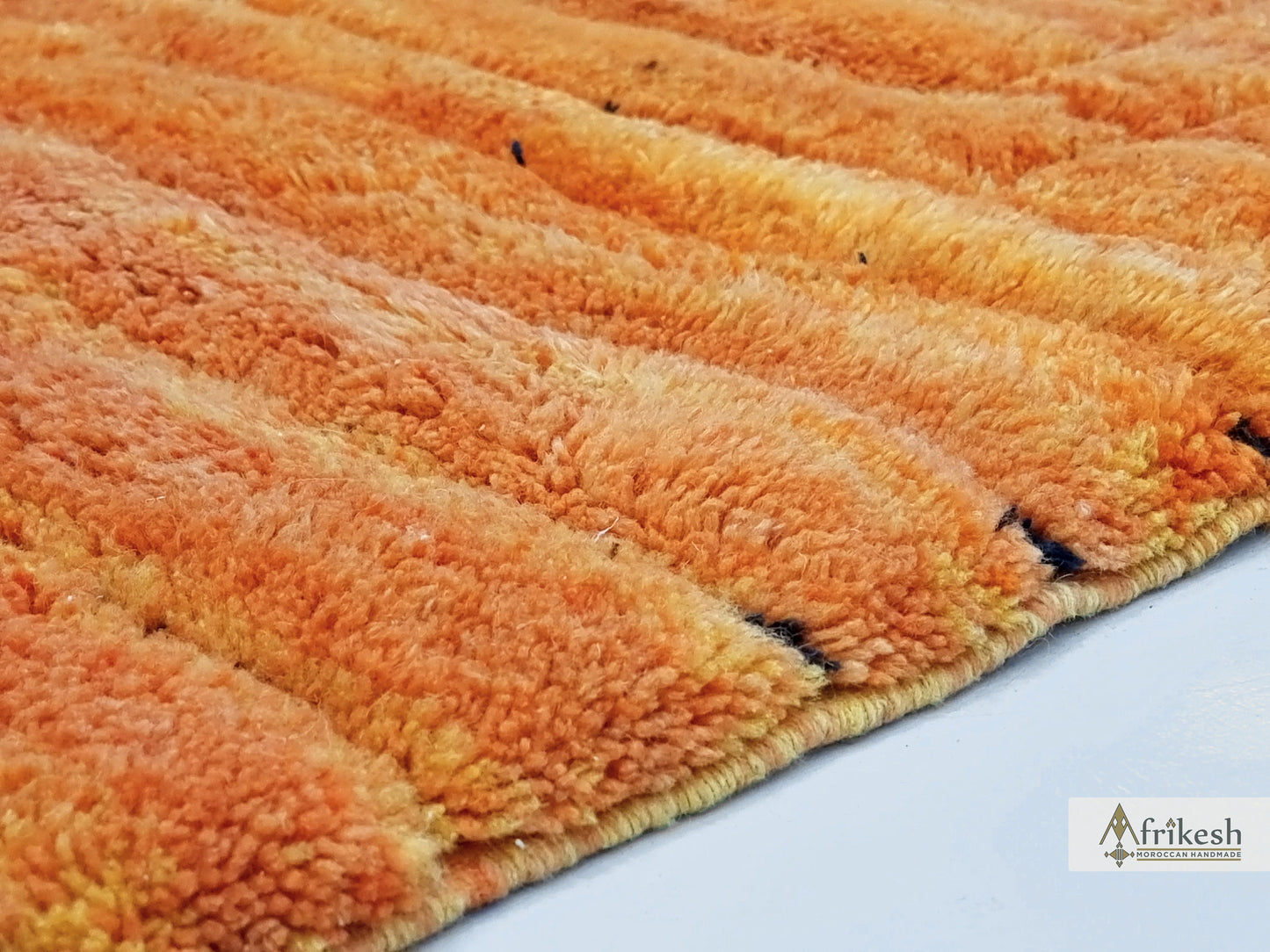 TUFTED MRIRT RUG 6X10, Woven Moroccan Rug, Soft Bright Orange Rug, High Quality Mrirt Design, Berber Carpet, Shag Rug for Living Room.