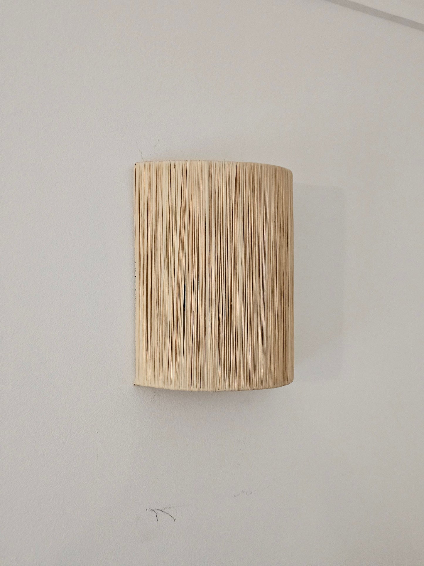 Raffia Wall Light , Wall Decor Lighting in Raffia , Raffia Sconce