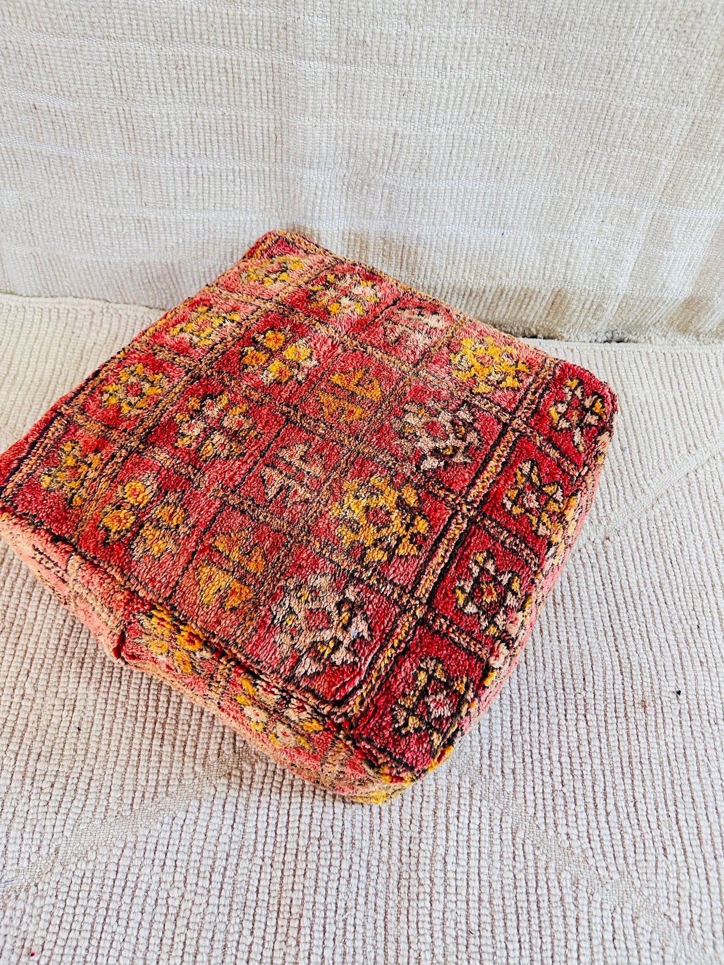 Kilim Pouf ,Multi Color Moroccan Pouf.Vintage Pouf .Beni Ouarain Pouf. Square Pouf .Outdoor Kilm Pouf.Yoga Meditation.Ottoman Pouf,Handmade