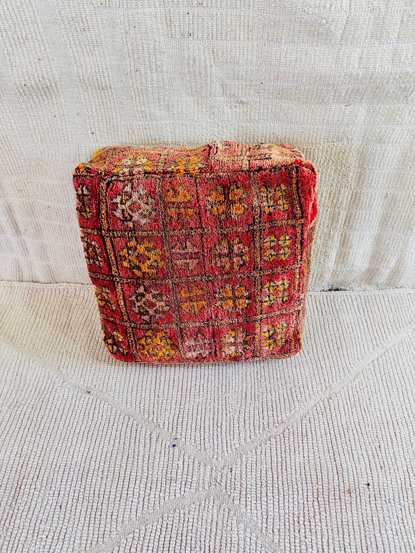 Kilim Pouf ,Multi Color Moroccan Pouf.Vintage Pouf .Beni Ouarain Pouf. Square Pouf .Outdoor Kilm Pouf.Yoga Meditation.Ottoman Pouf,Handmade