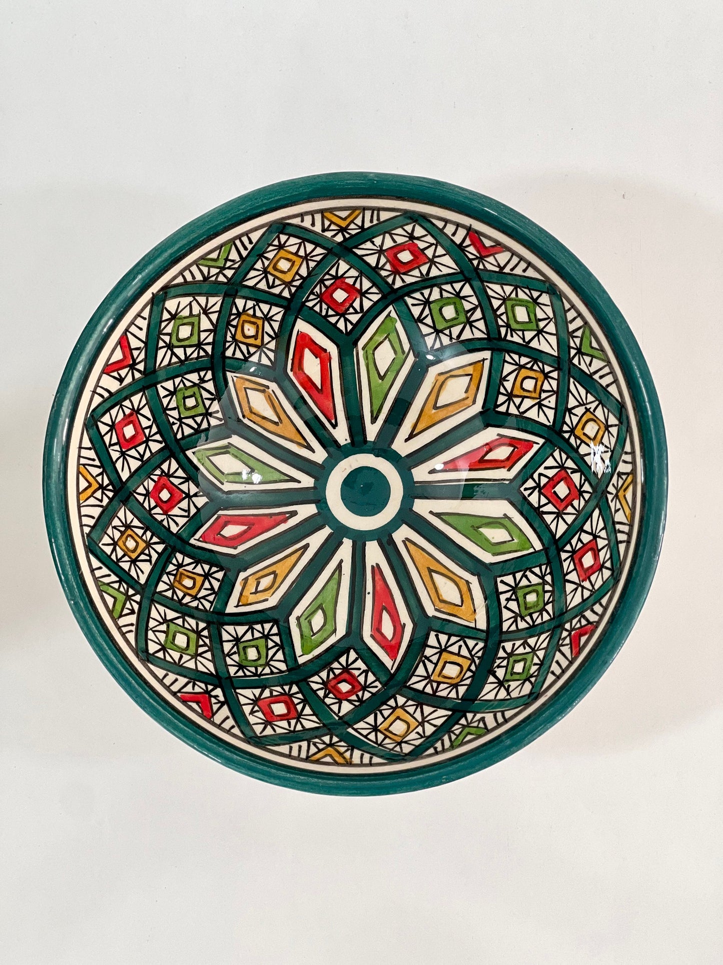 Moroccan Handmade Ceramic Salad Bowl, Handmade Pottery Bowl, Handpainted Moroccan Artisanal Bowl, Unique Decorative Bowl, Housewarming Gift