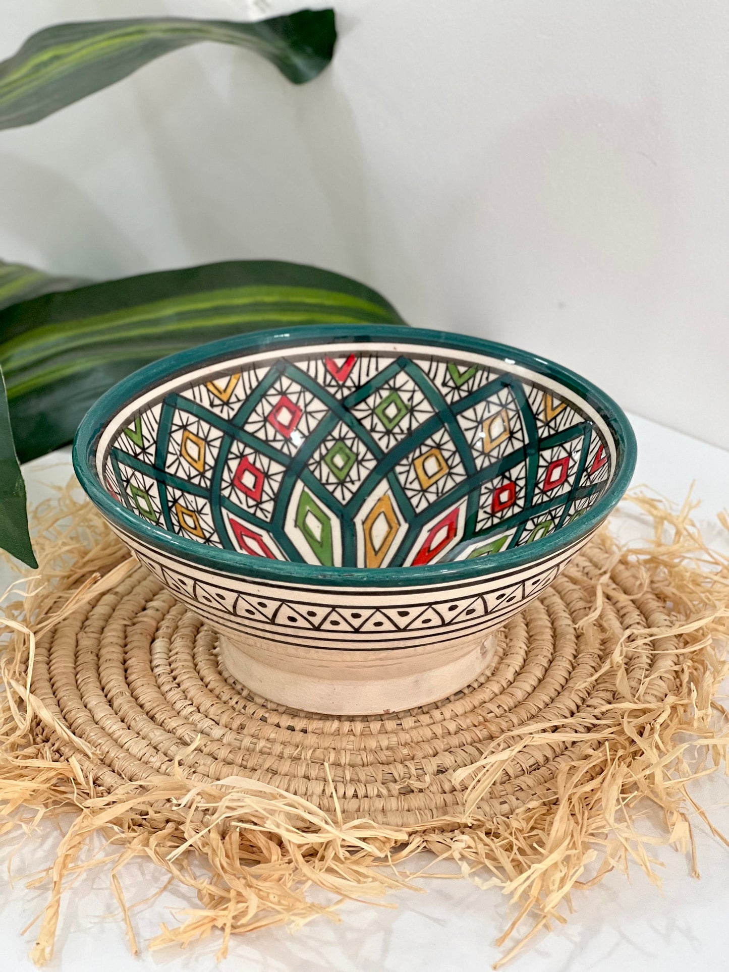 Moroccan Handmade Ceramic Salad Bowl, Handmade Pottery Bowl, Handpainted Moroccan Artisanal Bowl, Unique Decorative Bowl, Housewarming Gift