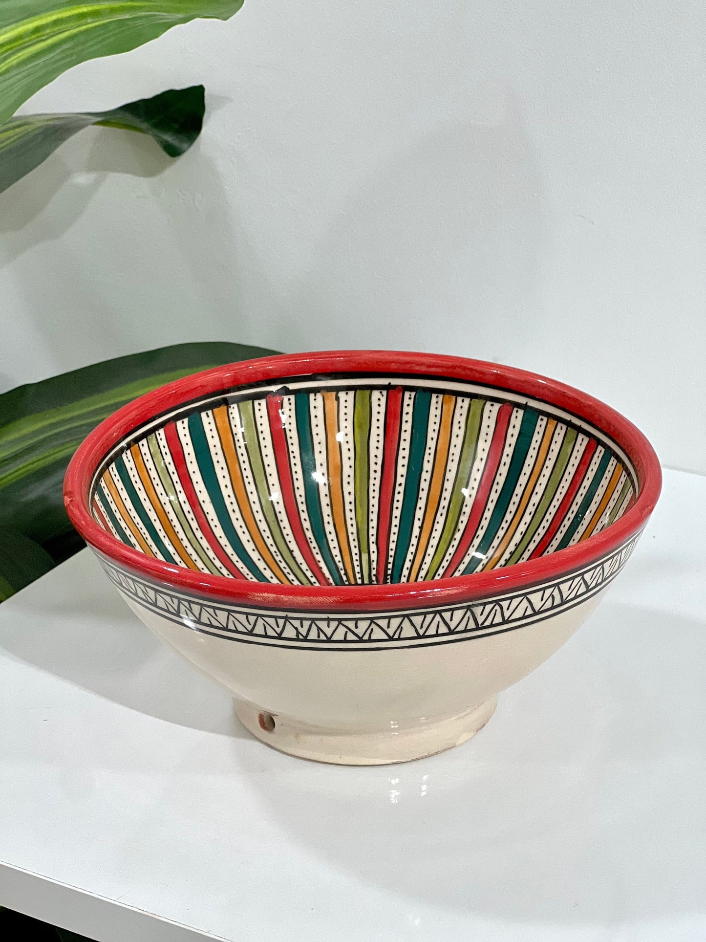 Moroccan Handmade Ceramic Salad Bowl | Hand Painted Moroccan Artisanal Bowl | Decorative Bowl | Ceramic Mixing Bowls | Ceramic Serving Bowls