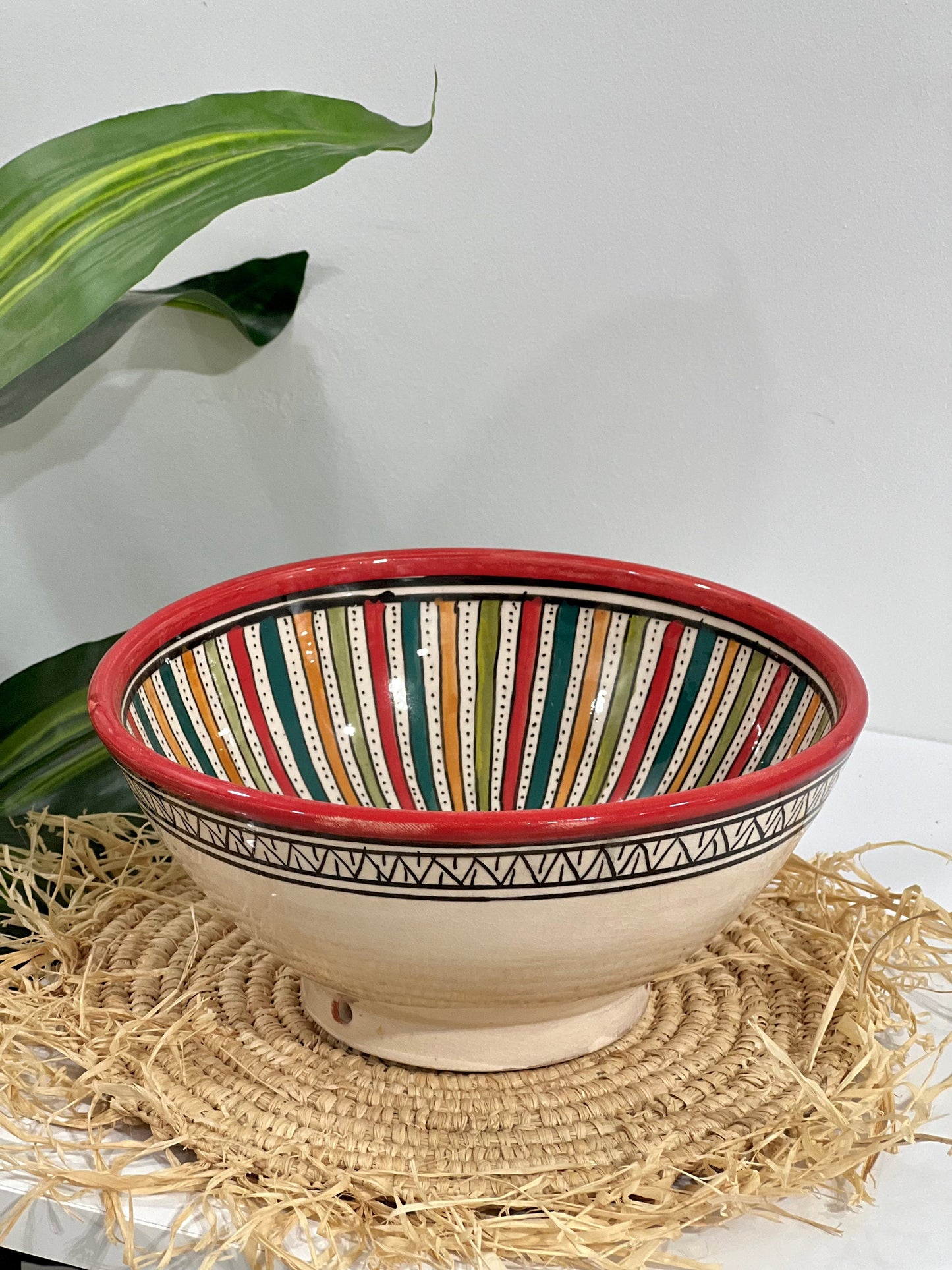 Moroccan Handmade Ceramic Salad Bowl | Hand Painted Moroccan Artisanal Bowl | Decorative Bowl | Ceramic Mixing Bowls | Ceramic Serving Bowls