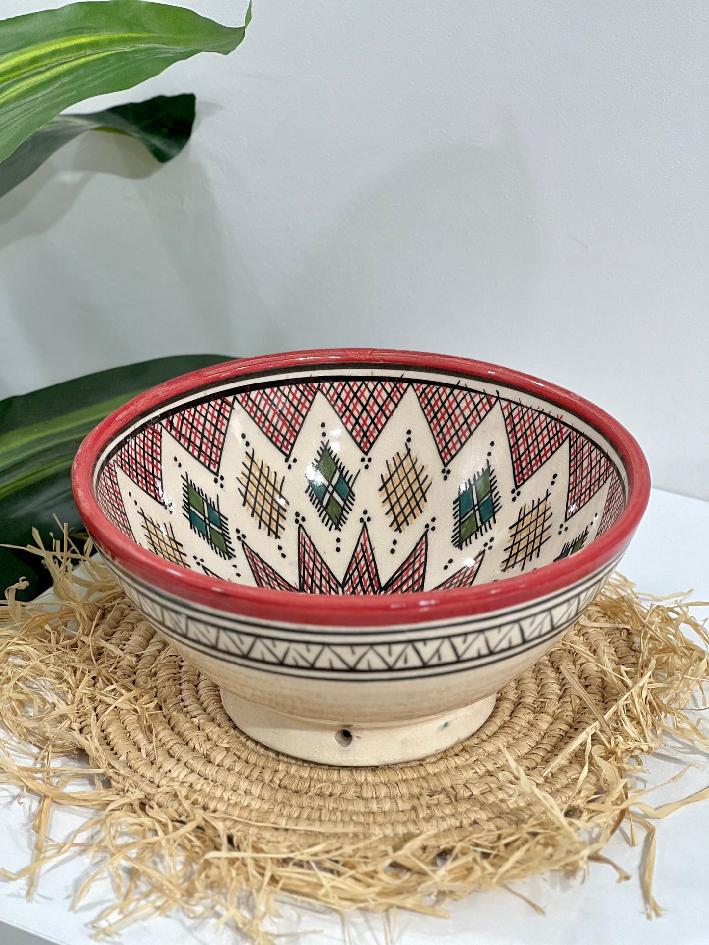 Moroccan Handmade Ceramic Salad Bowl | Hand Painted Moroccan Artisanal Bowl | Decorative Bowl | Ceramic Mixing Bowls | Ceramic Serving Bowls