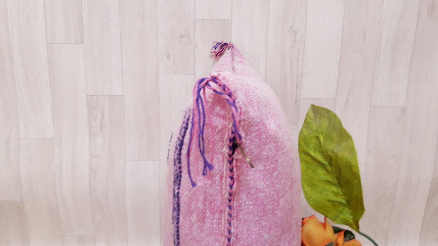 Pink Cactus Silk Pillow Cover, Moroccan Boho Throw Pillow , Hand Woven Berber Pillow, Sabra Cactus Silk Cushion,Home Decor