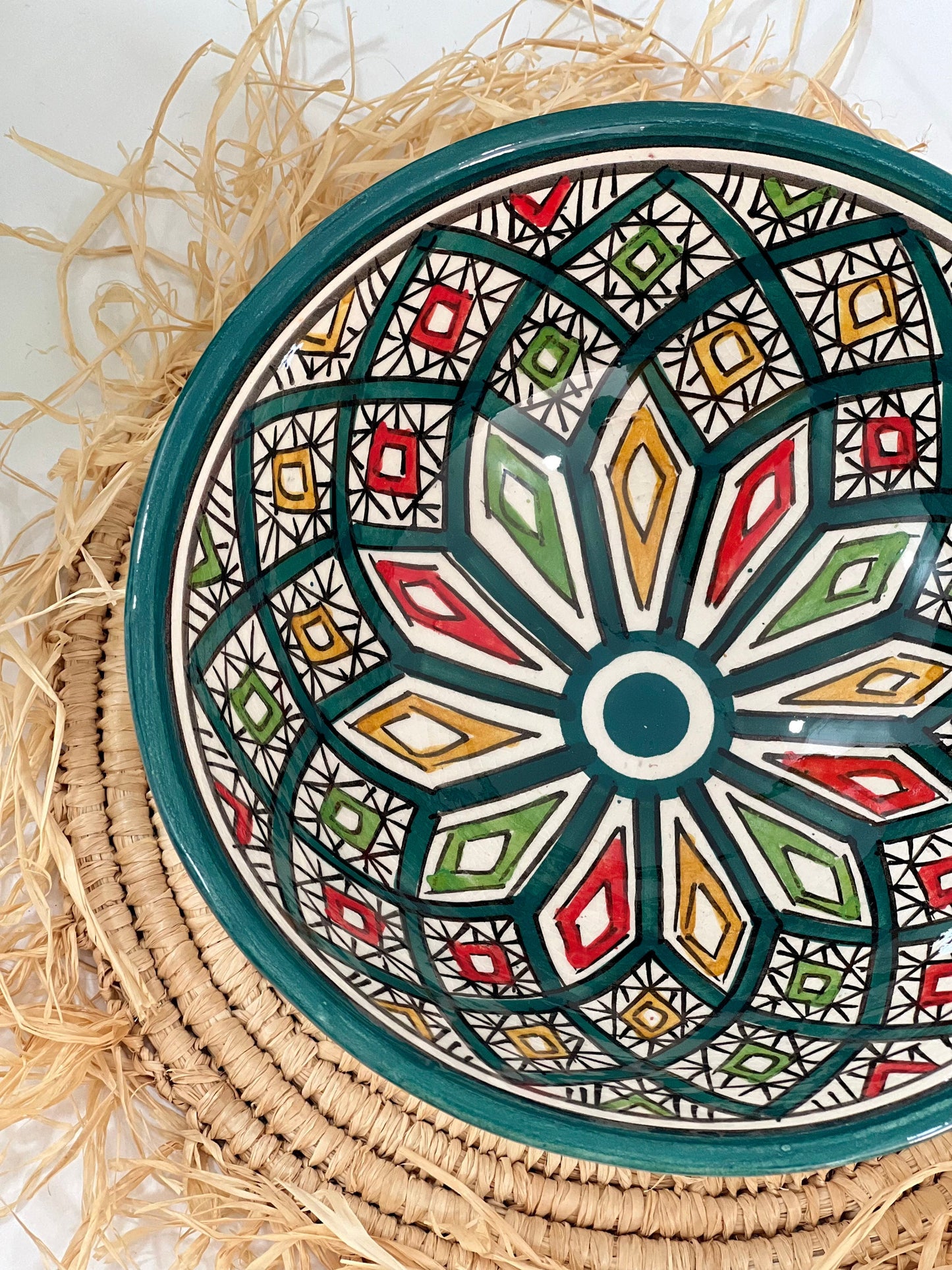 Moroccan Handmade Ceramic Salad Bowl, Handmade Pottery Bowl, Handpainted Moroccan Artisanal Bowl, Unique Decorative Bowl, Housewarming Gift