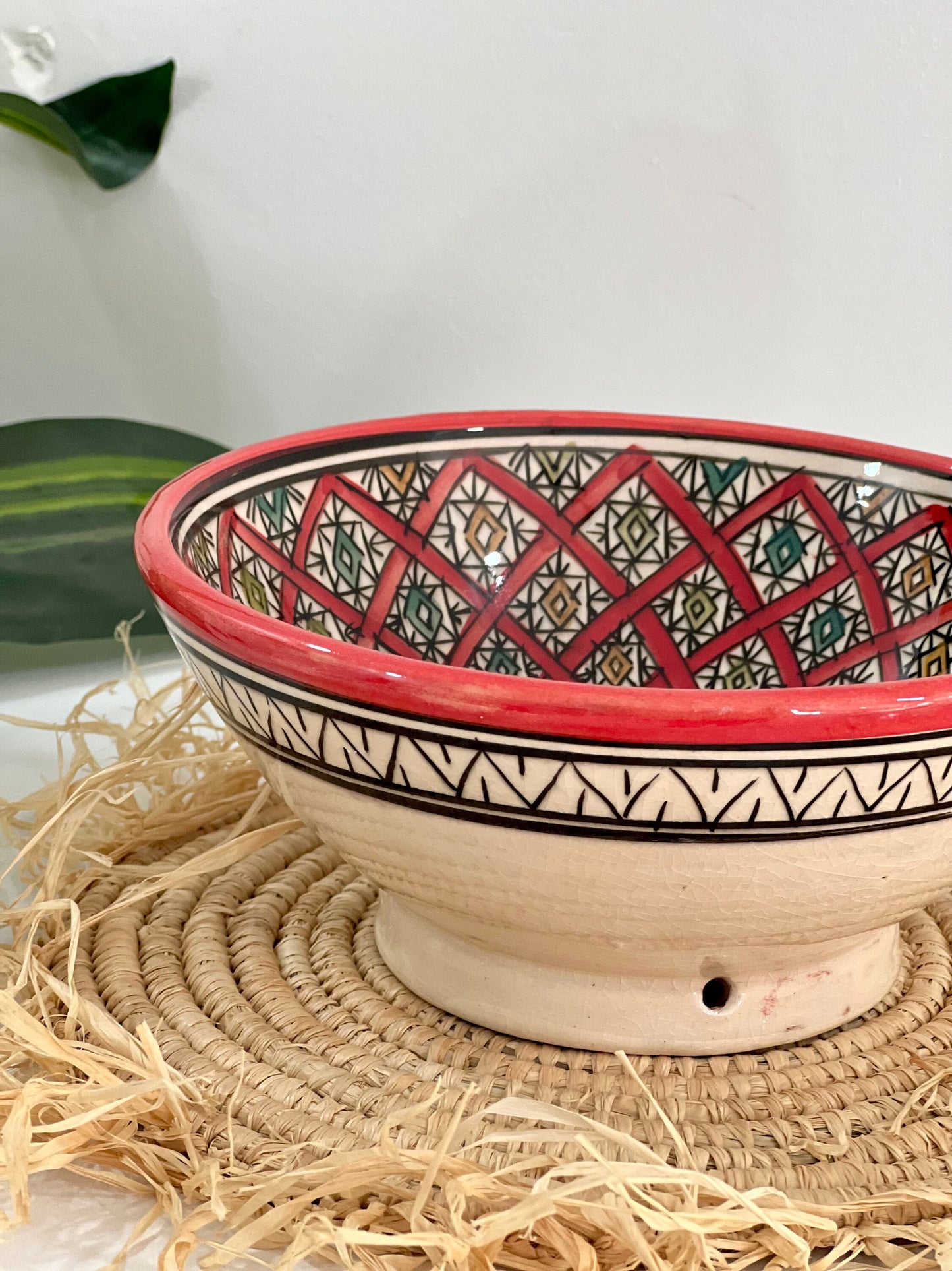 Moroccan Handmade Ceramic Salad Bowl, Handmade Pottery Bowl, Handpainted Moroccan Artisanal Bowl, Unique Decorative Bowl, Moroccan Art