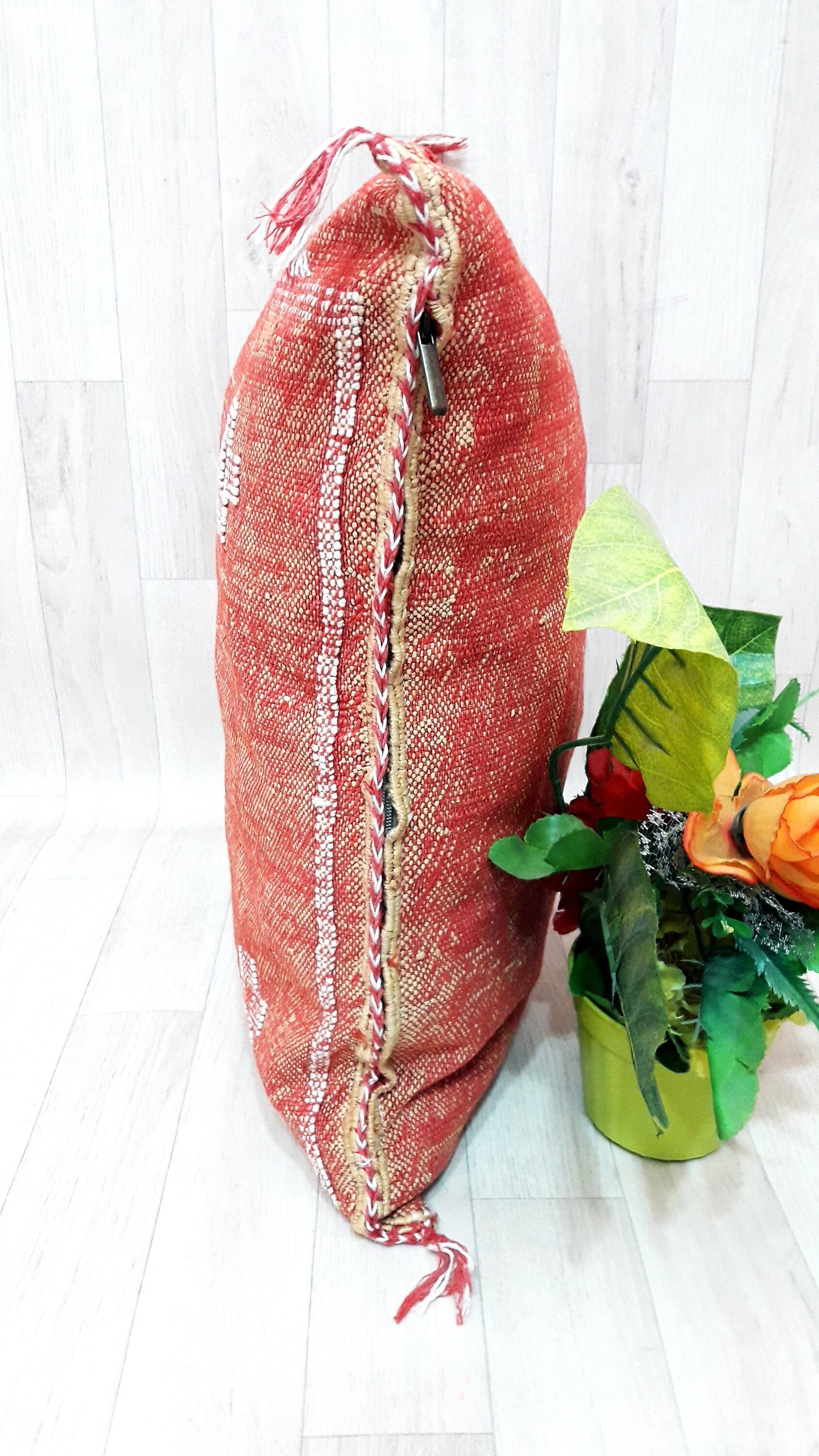 Cactus Silk Pillow Cover, Moroccan Boho Throw Pillow ,Hand Woven Berber Pillow, Sabra Cactus Silk Cushion Cover,Pillow,Cushion.Home Decor