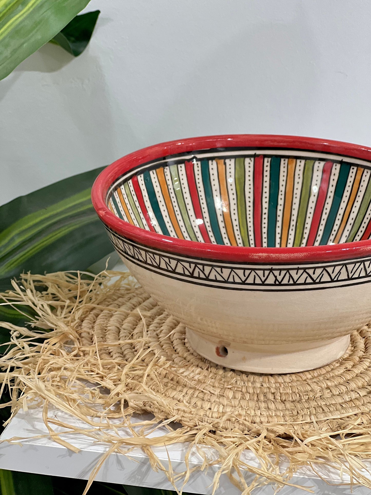 Moroccan Handmade Ceramic Salad Bowl | Hand Painted Moroccan Artisanal Bowl | Decorative Bowl | Ceramic Mixing Bowls | Ceramic Serving Bowls