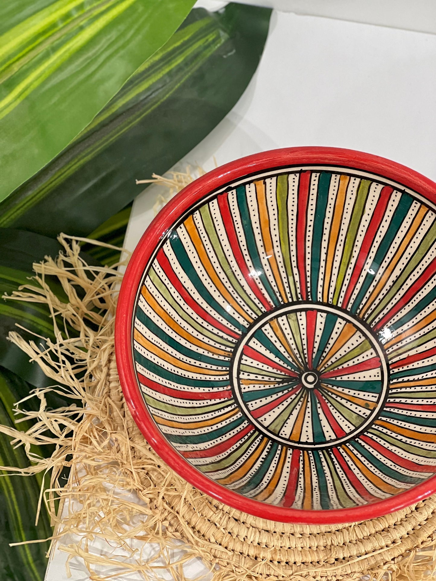 Moroccan Handmade Ceramic Salad Bowl | Hand Painted Moroccan Artisanal Bowl | Decorative Bowl | Ceramic Mixing Bowls | Ceramic Serving Bowls