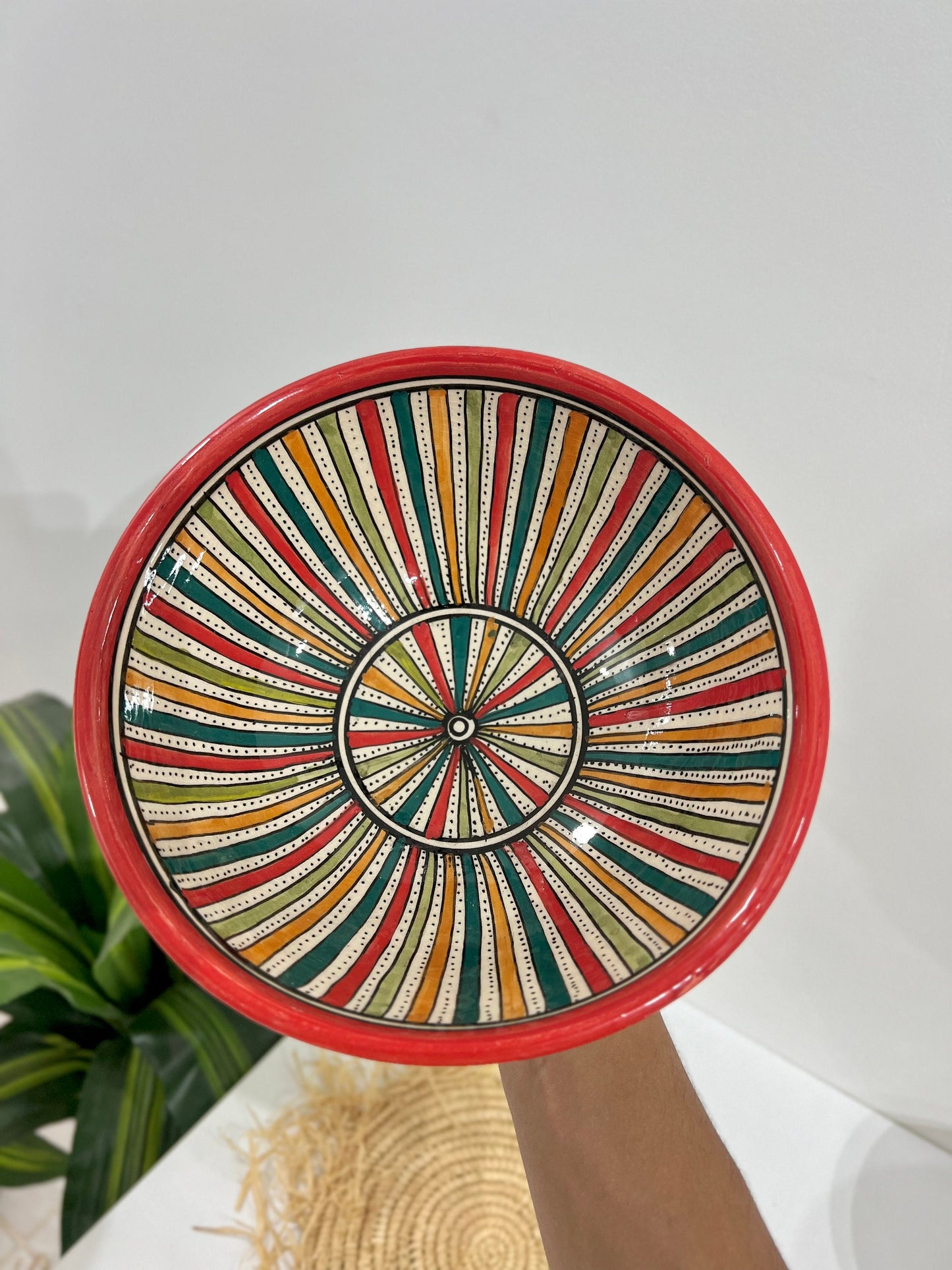 Moroccan Handmade Ceramic Salad Bowl | Hand Painted Moroccan Artisanal Bowl | Decorative Bowl | Ceramic Mixing Bowls | Ceramic Serving Bowls