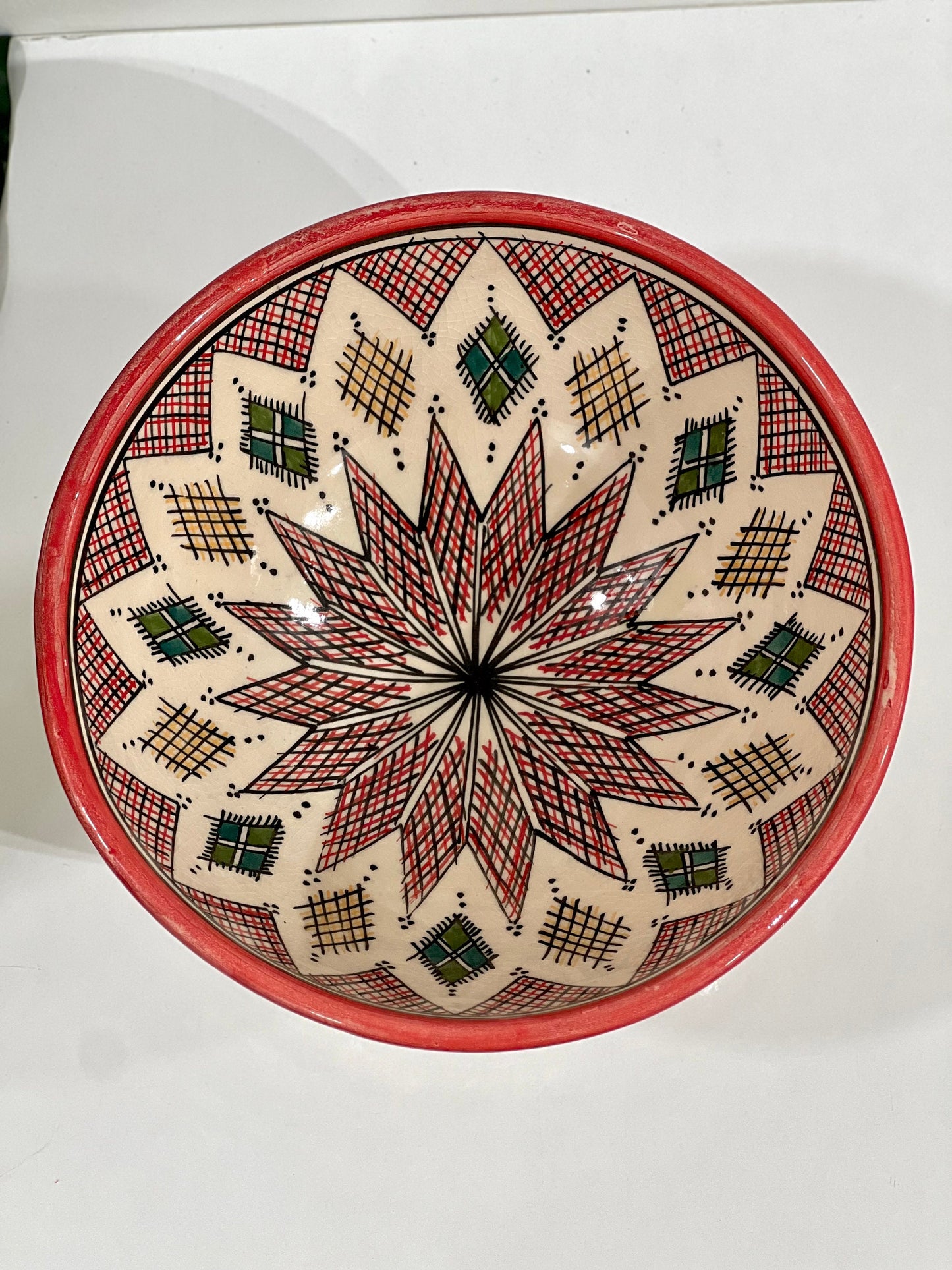 Moroccan Handmade Ceramic Salad Bowl | Hand Painted Moroccan Artisanal Bowl | Decorative Bowl | Ceramic Mixing Bowls | Ceramic Serving Bowls