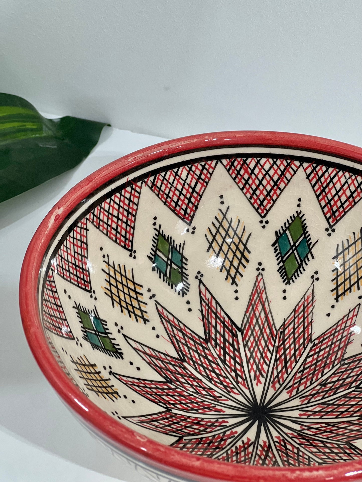 Moroccan Handmade Ceramic Salad Bowl | Hand Painted Moroccan Artisanal Bowl | Decorative Bowl | Ceramic Mixing Bowls | Ceramic Serving Bowls