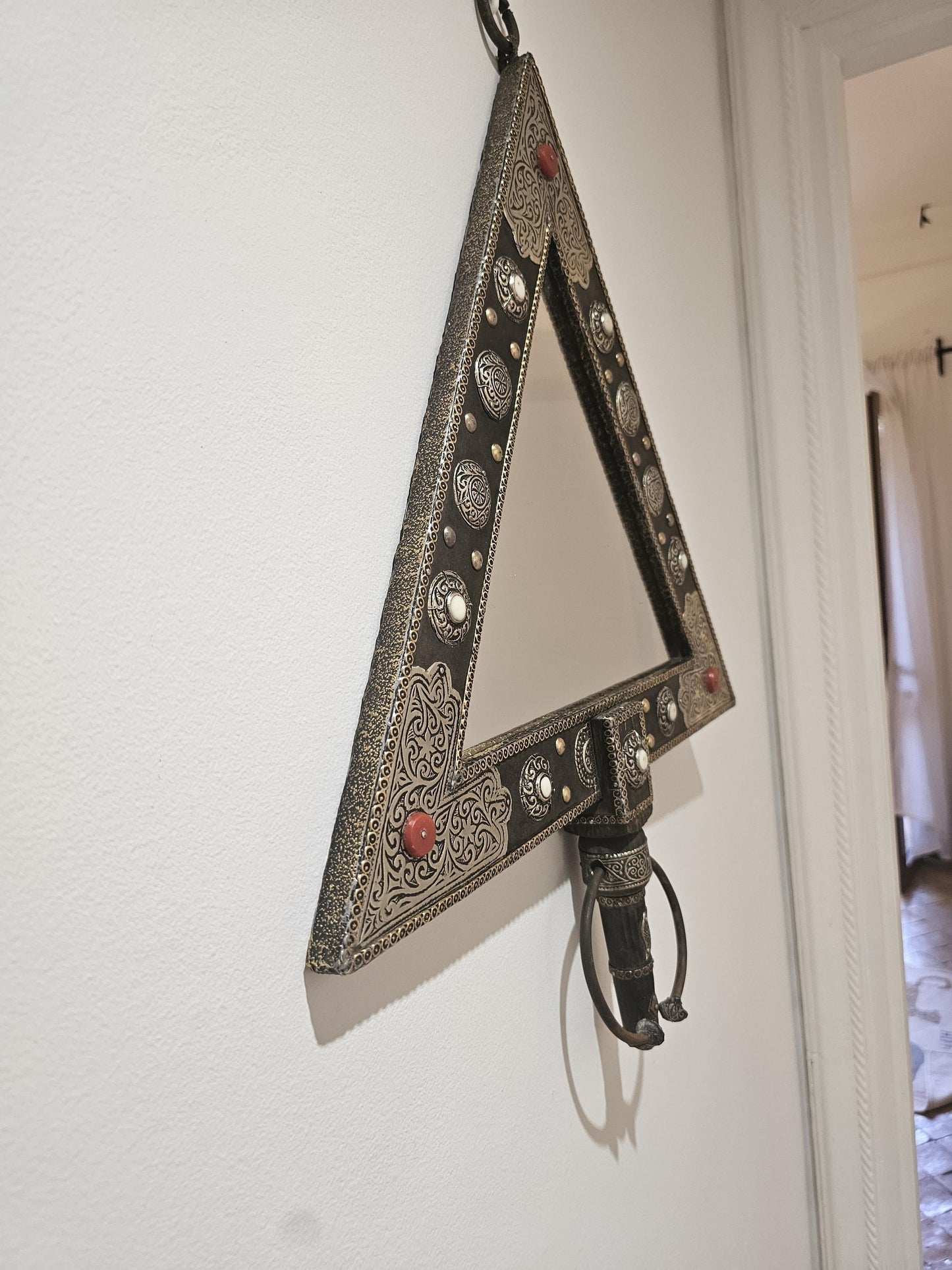 Moroccan Brass Mirror , Berber Mirror in Brass