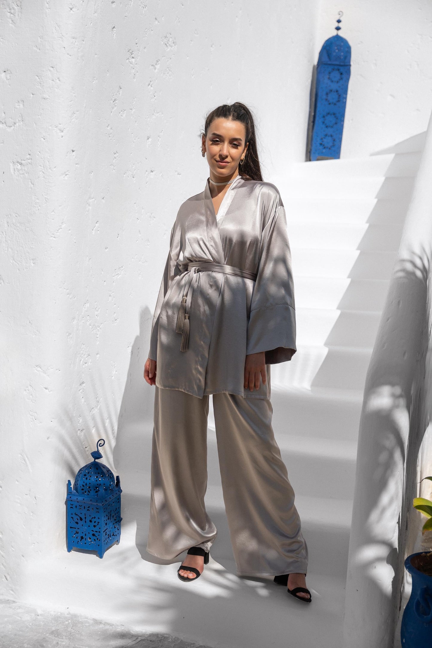 Women'S Two-Piece Kimono and Pants Set, Chic and Comfortable Handmade Summer Resortwear