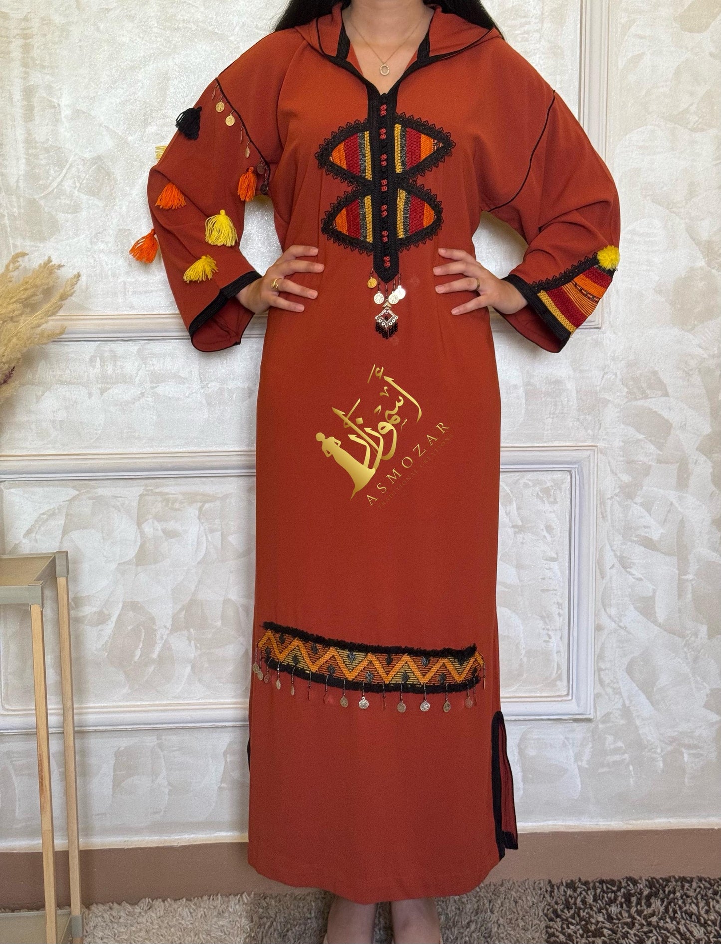 Moroccan Jellaba, Orange Djellaba, Women'S Jellaba, Boho, Jellaba for Woman, Gift, Gift for Her.