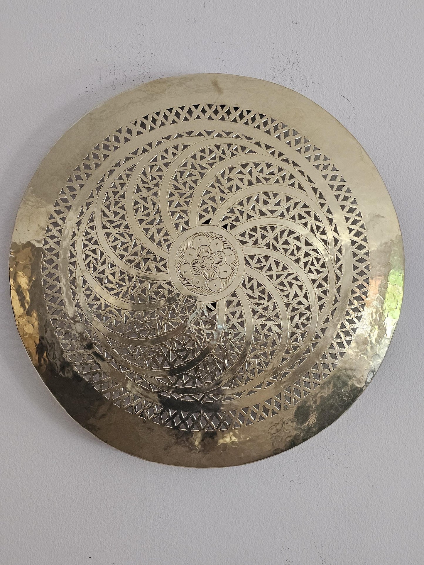 Moroccan round Brass Wall Sconce, Brass Wall Lamp