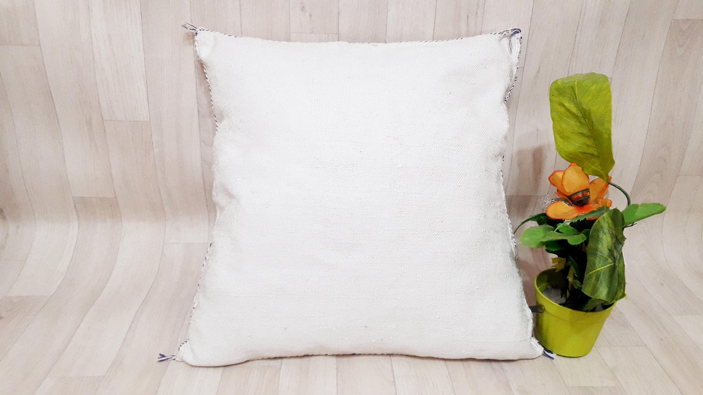 Cactus Silk Pillow Cover - White Sabra Pillow - Handmade Morocco Cushion.Moroccan Pillow.Home Decord.Dicorative Pillow.Pillow.Cushion