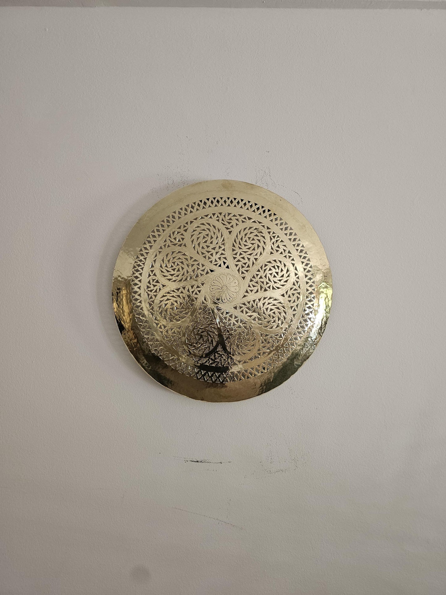 Moroccan round Brass Wall Sconce, Brass Wall Lamp