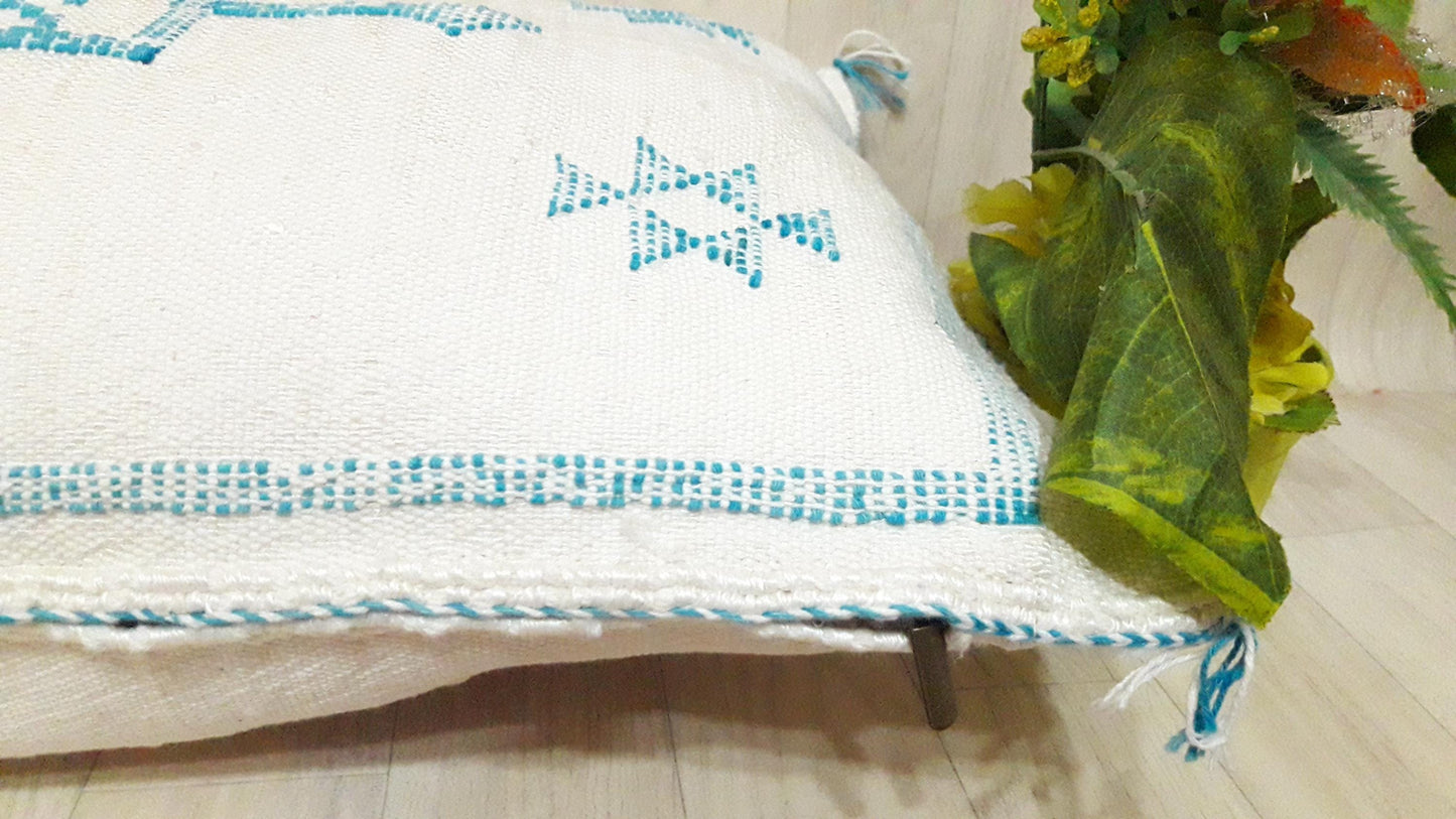 Pillow Decor Cover,Pillow , Soft Pillow Moroccan Boho Throw Pillow ,Hand Woven Berber Pillow, Sabra Cactus Silk Cushion Cover,Pillow,Cushion
