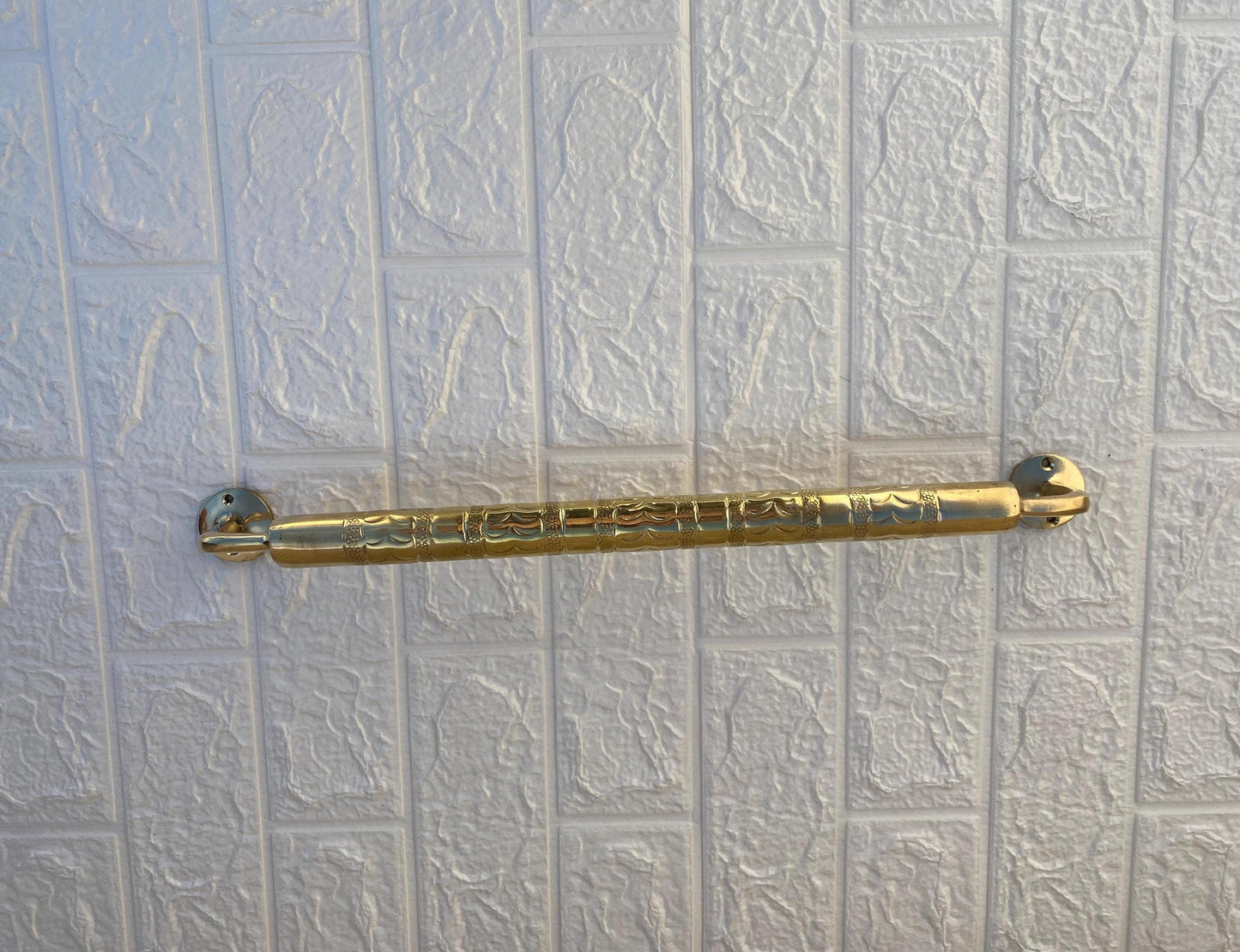 Towel Bar | Unlacquered Brass Bar for Bathroom and | Multi-Use Engraved Bathroom Towel Rack