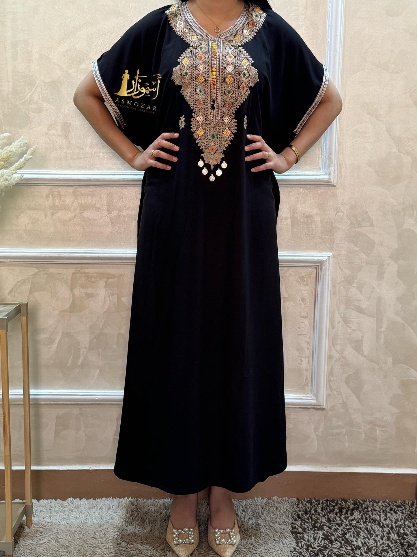 Moroccan Dress, Moroccan Gift, Kaftan, Islamic Dress, Black Caftan, Traditional Kaftan, One Size Dress, Oversized.