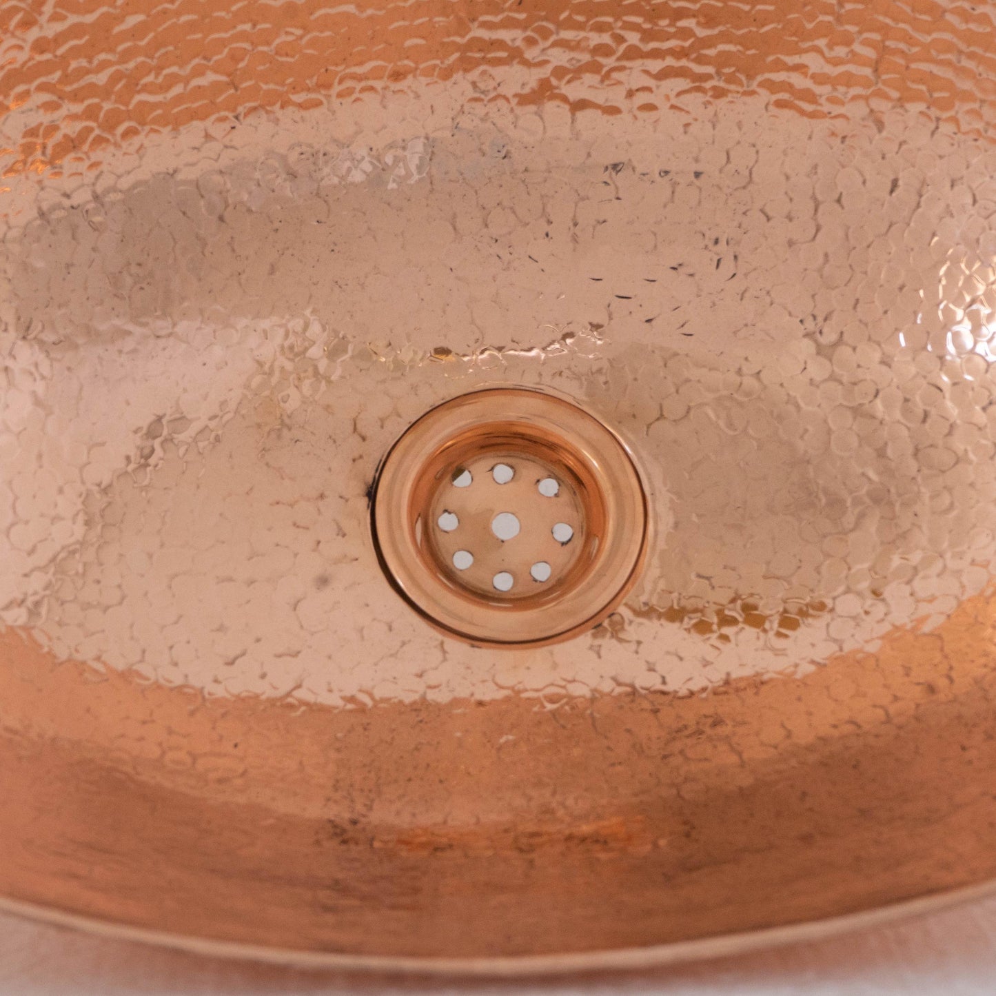Oval Solid Copper Vessel Sink, Hammered Bathroom Vanity Sink, Powder Room Basin Sink