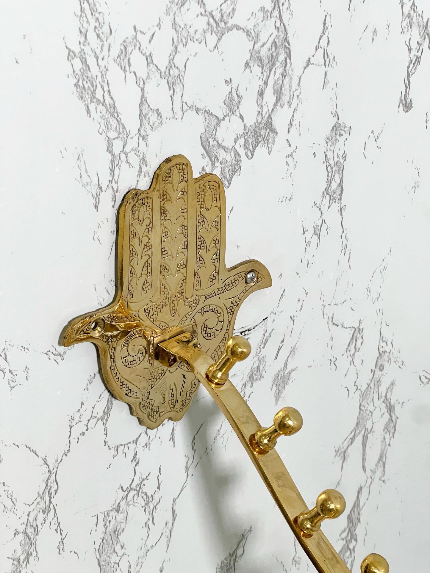 Bathroom Towel Hook - Artisan Moroccan Decorative Bathroom Towel Hook - Brass Handtowel Hook, Dainty Brass Towel Hook