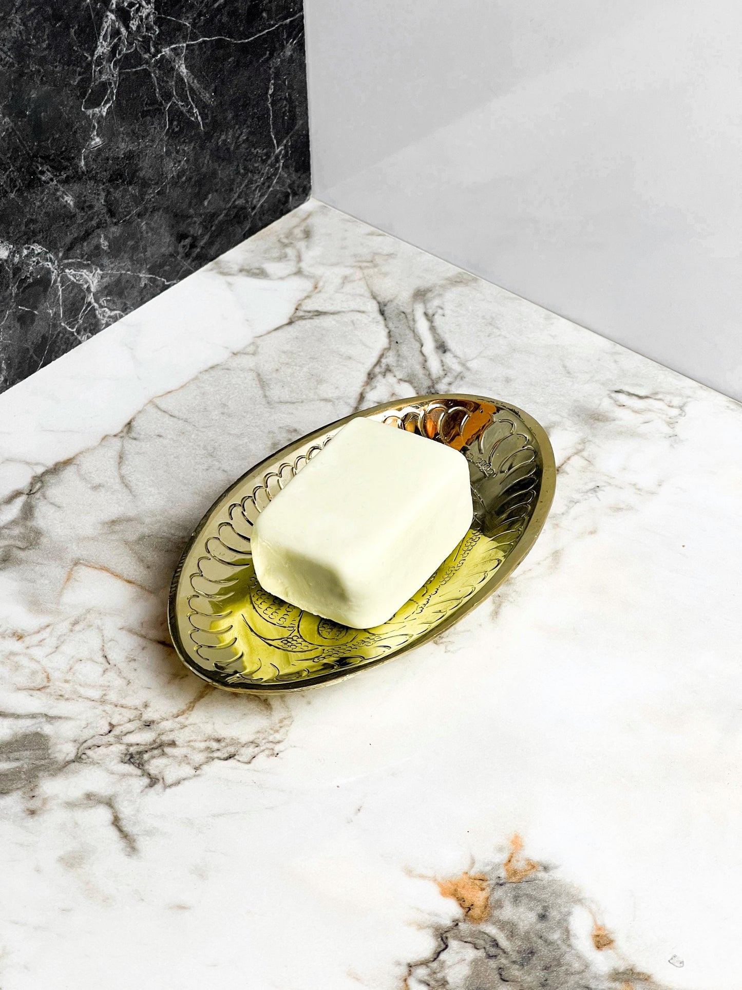 Handmade Unlacquered Brass Moroccan Soap Dispenser, Brass Bathroom Soap Dispenser Holder, Vintage Mounted Soap Dish, Mini Bathroom Soap Dish