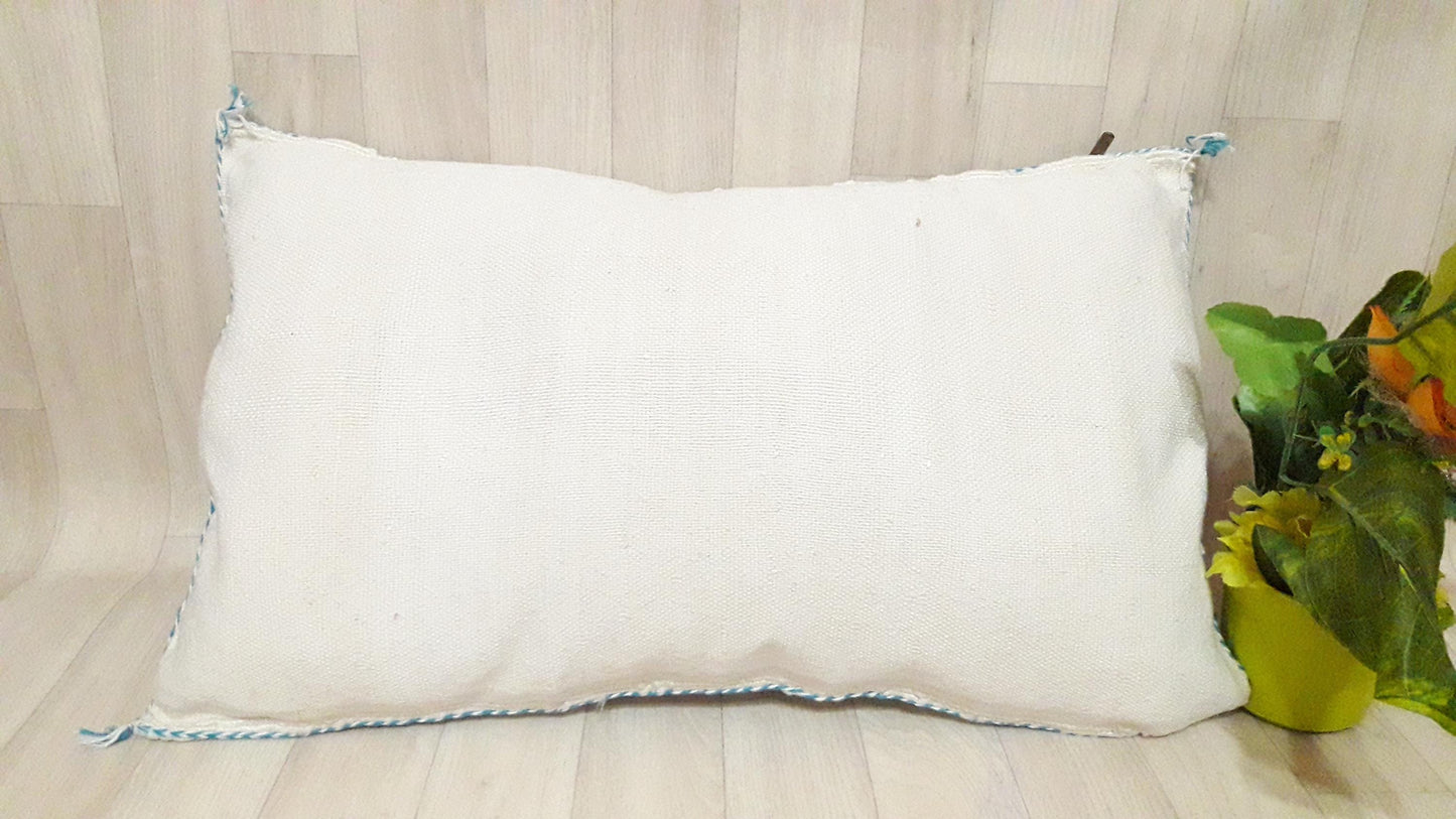 Pillow Decor Cover,Pillow , Soft Pillow Moroccan Boho Throw Pillow ,Hand Woven Berber Pillow, Sabra Cactus Silk Cushion Cover,Pillow,Cushion