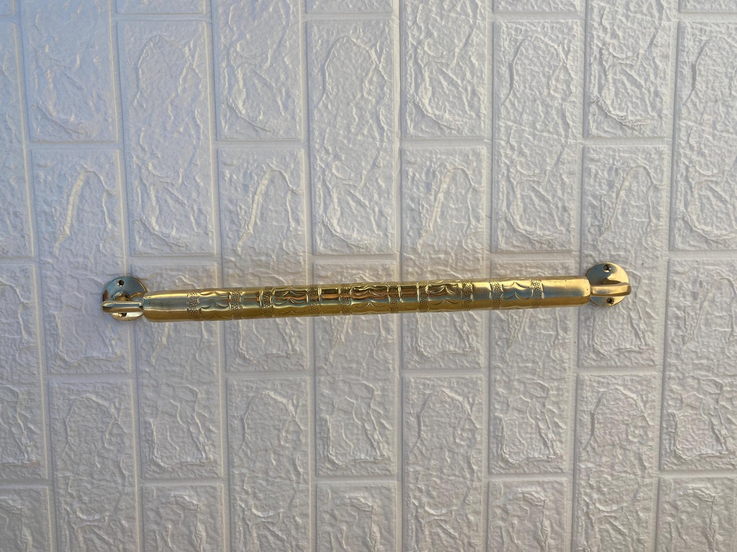 Towel Bar | Unlacquered Brass Bar for Bathroom and | Multi-Use Engraved Bathroom Towel Rack