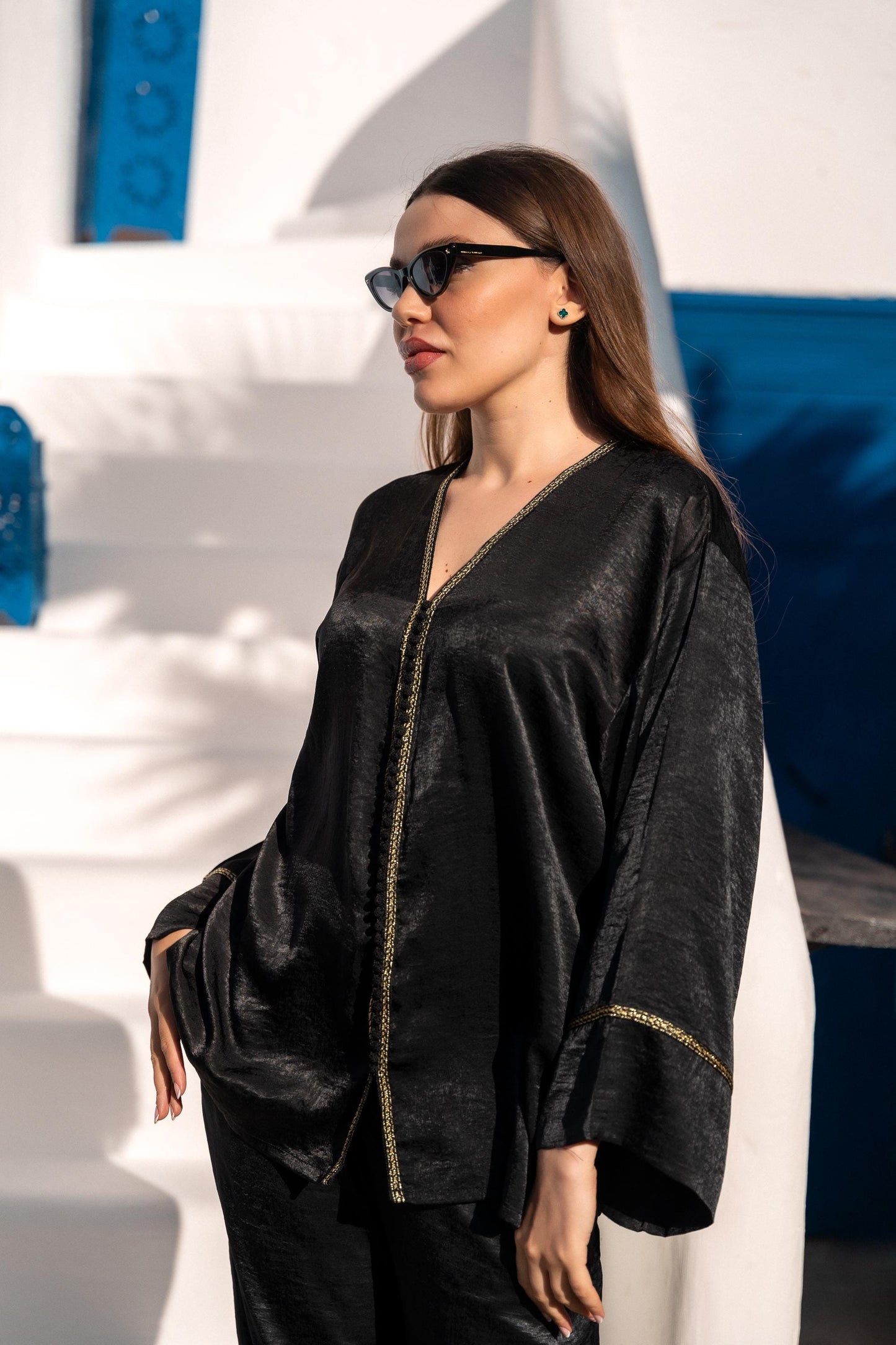 Women'S Two-Piece Set, Oversized Top and Pants, Chic and Comfortable Ser, Black Set, Handmade in Morocco