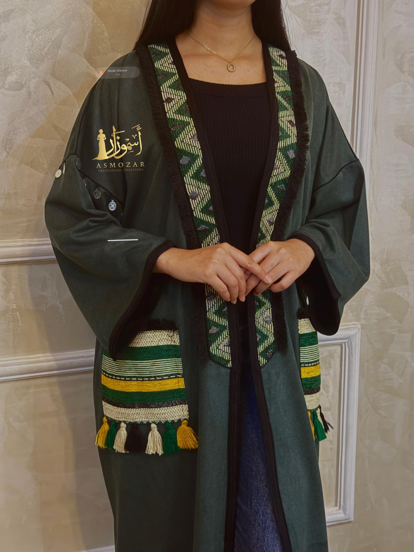 Green Kimono, Moroccan Kimono, Open Caftan, Oversized, Kimono, Spring 2025.