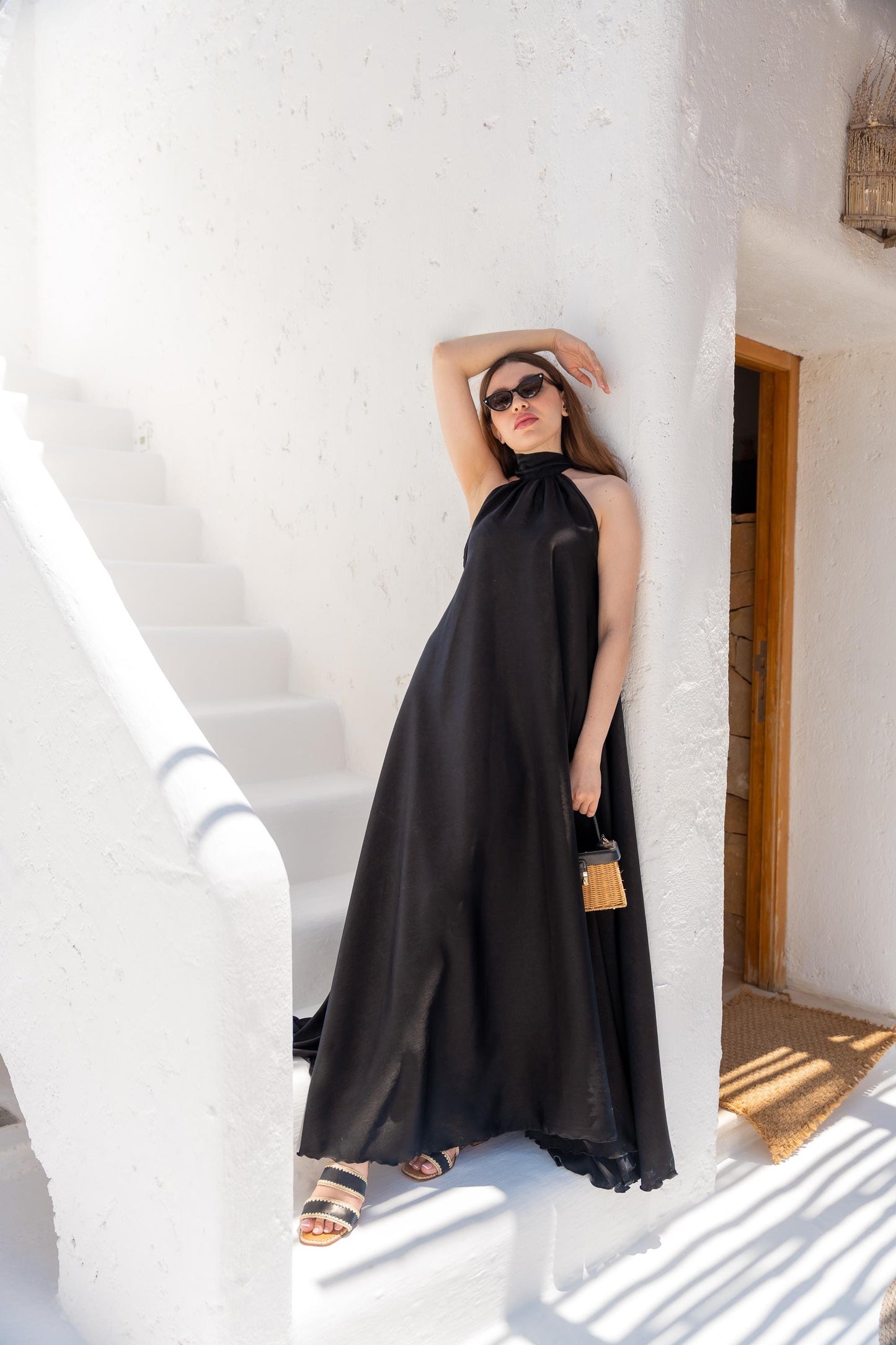 Maxi Black Dress, Women Dress, Handmade Dress, Resortwear, Night Out Dress, Wedding Dress