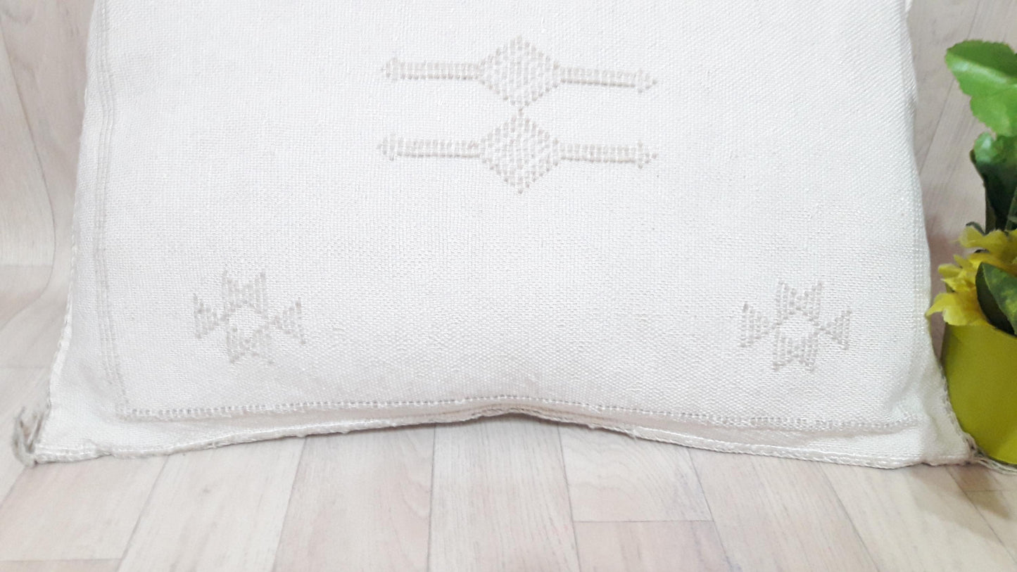 50% off Cactus Silk Pillow Cover, Moroccan Boho Throw Pillow ,Hand Woven Berber Pillow, Sabra Cactus Silk Cushion Cover,Pillow,Cushion