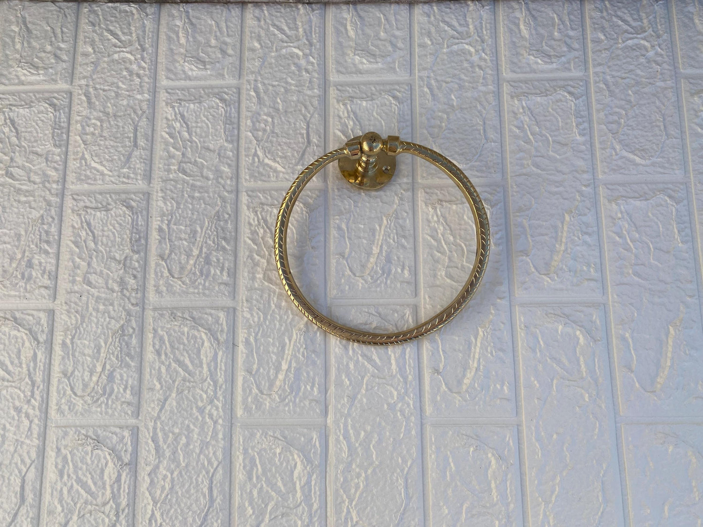 Brass Towel Ring Holder - Unlacquered Brass Towel Ring - Bathroom Decor