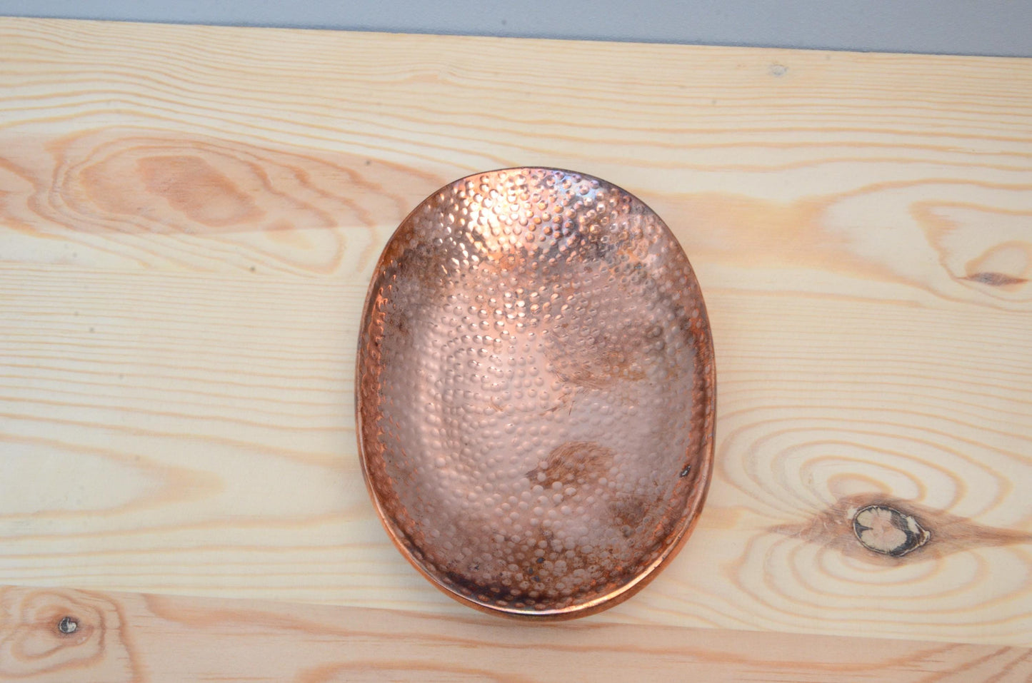 Solid Copper Hammered Soap Dish