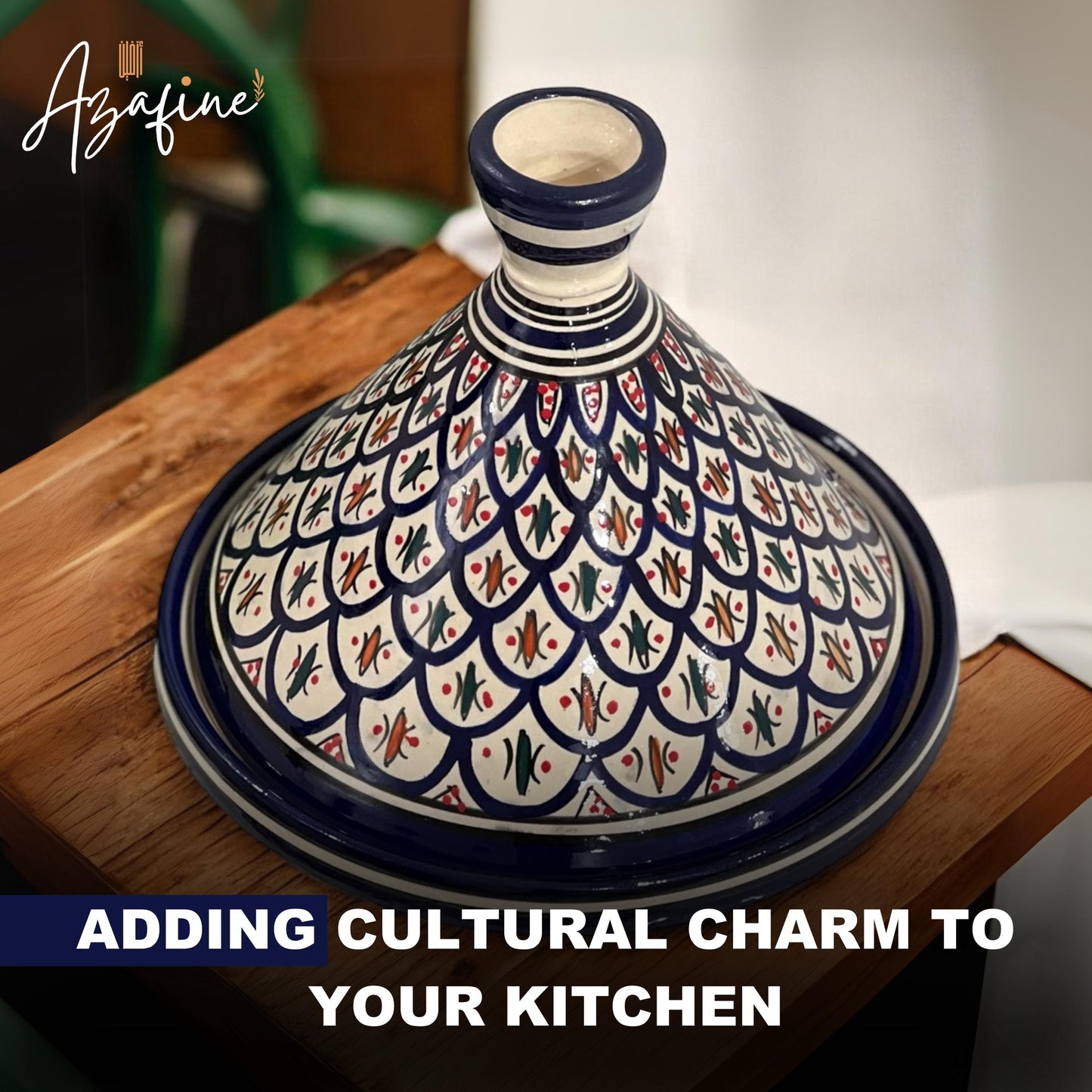 Moroccan Ceramic Tagine Pot, Cooking & Serving Tagine, Hand-Painted Tagine, Lead-Free Cookware, Non-Stick, Handmade Ceramic Pot