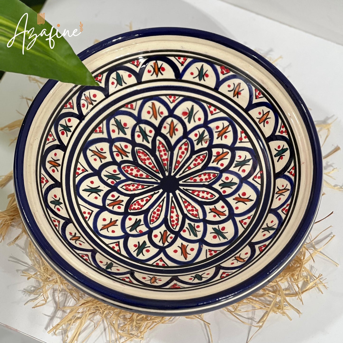 Moroccan Ceramic Tagine Pot, Cooking & Serving Tagine, Hand-Painted Tagine, Lead-Free Cookware, Non-Stick, Handmade Ceramic Pot