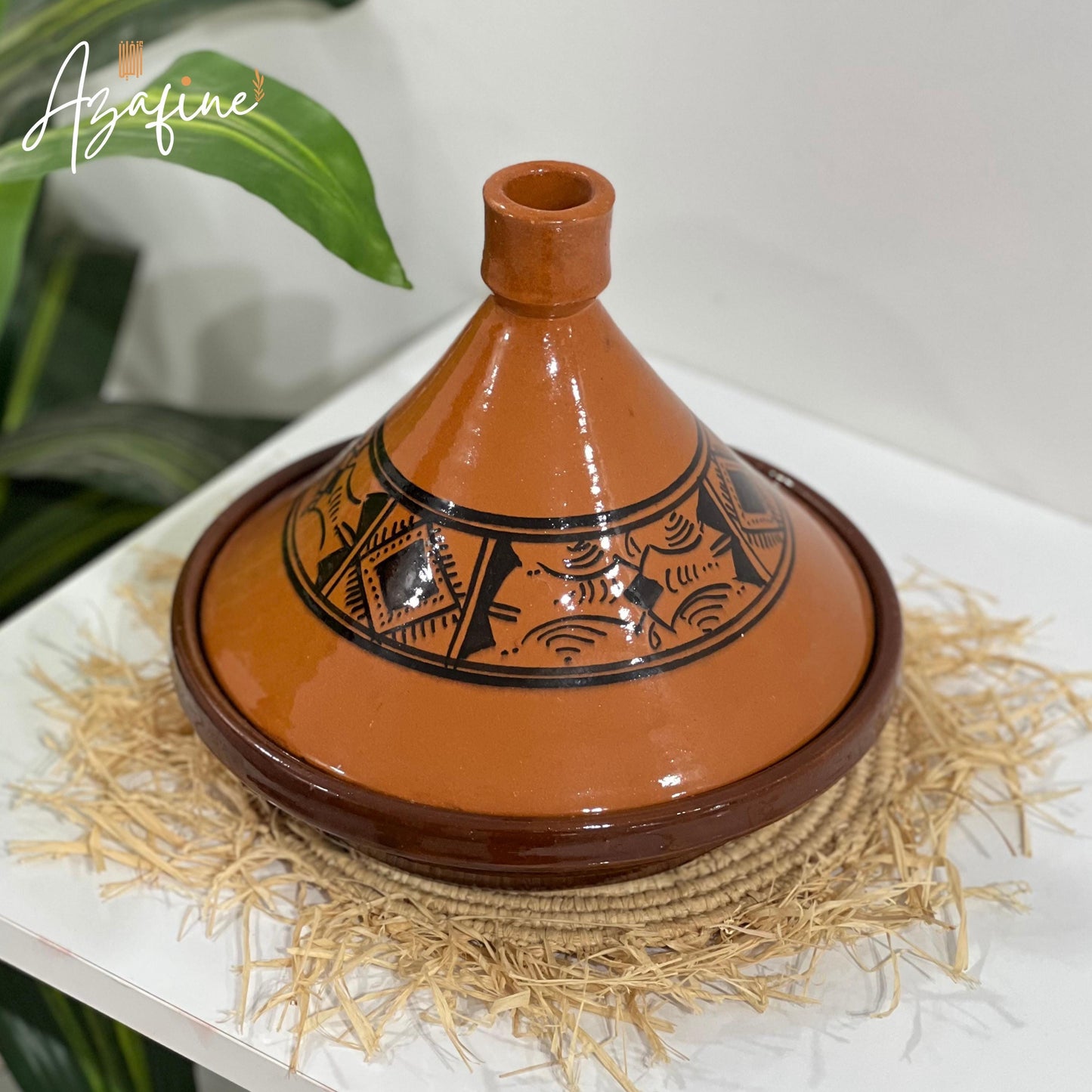 Moroccan Ceramic Tagine Pot, Cooking & Serving Tagine, Hand-Painted Tagine, Lead-Free Cookware, Non-Stick, Handmade Ceramic Pot