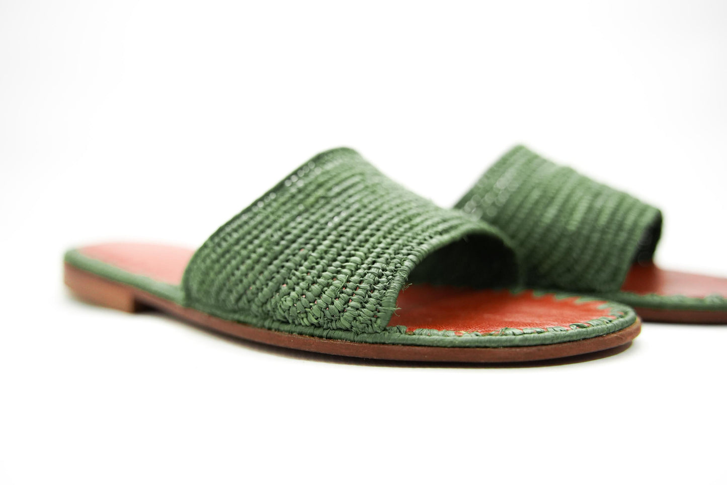 Handmade Raffia Slide Sandals, Comfortable, Lightweight Summer Shoes from Morocco