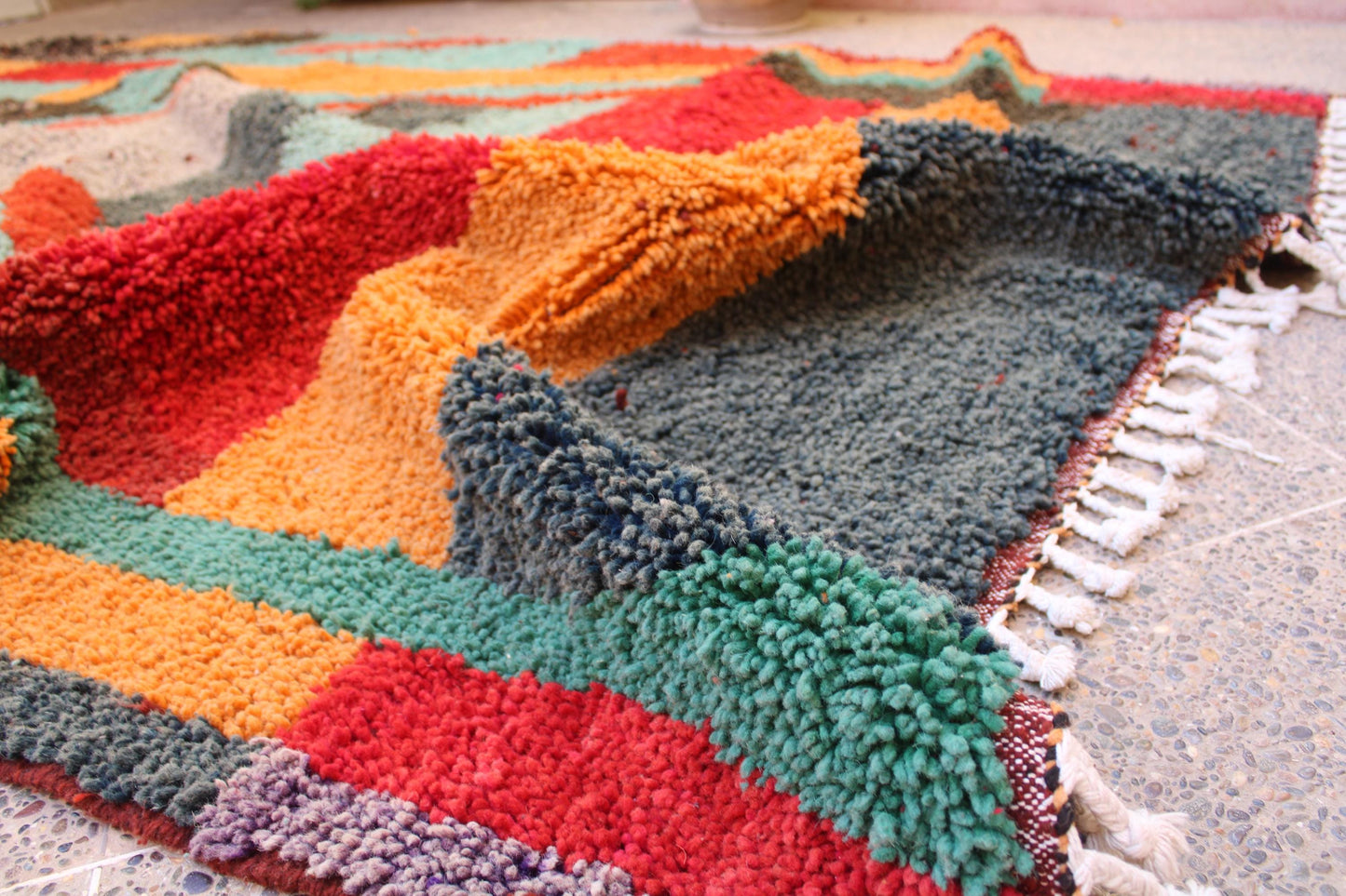 Colorful Beni Ourain Carpet, Rugs, Berber Rug Morocco, Orange Area Rugs, Teepich, Orange Rugs for Living Room, Handmade Wool Rug, Home Decor