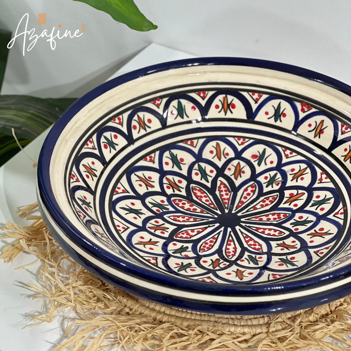 Moroccan Ceramic Tagine Pot, Cooking & Serving Tagine, Hand-Painted Tagine, Lead-Free Cookware, Non-Stick, Handmade Ceramic Pot