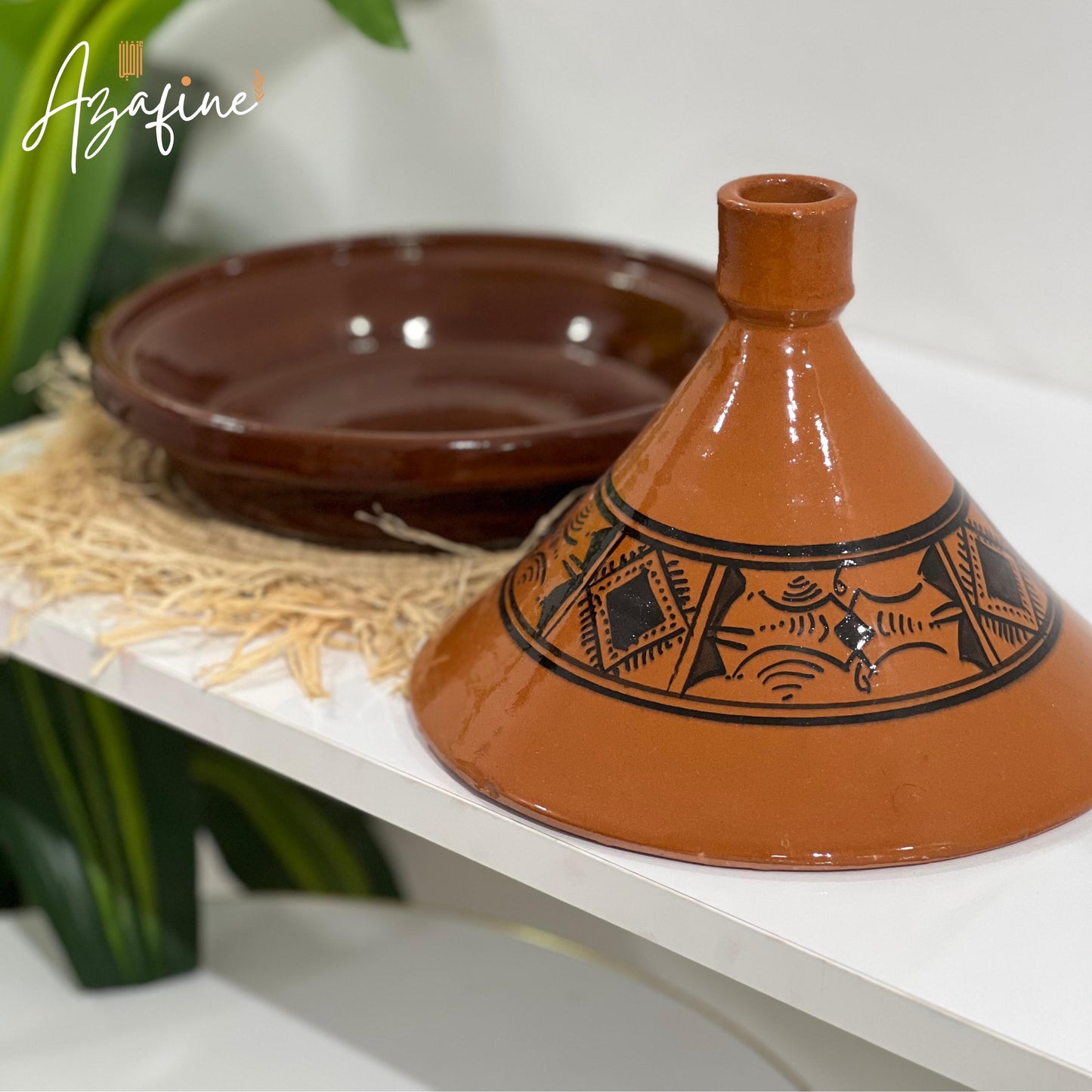 Moroccan Ceramic Tagine Pot, Cooking & Serving Tagine, Hand-Painted Tagine, Lead-Free Cookware, Non-Stick, Handmade Ceramic Pot