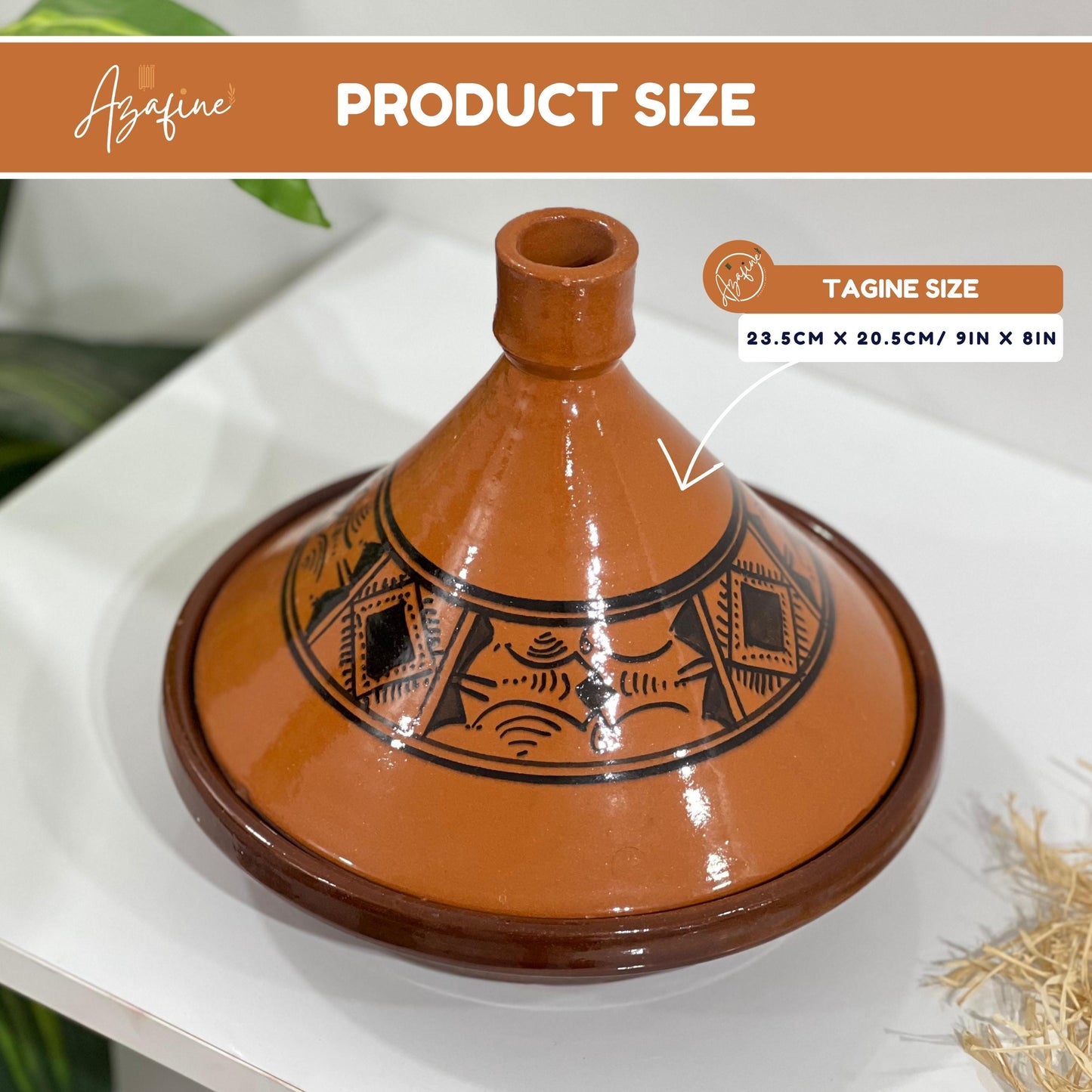Moroccan Ceramic Tagine Pot, Cooking & Serving Tagine, Hand-Painted Tagine, Lead-Free Cookware, Non-Stick, Handmade Ceramic Pot