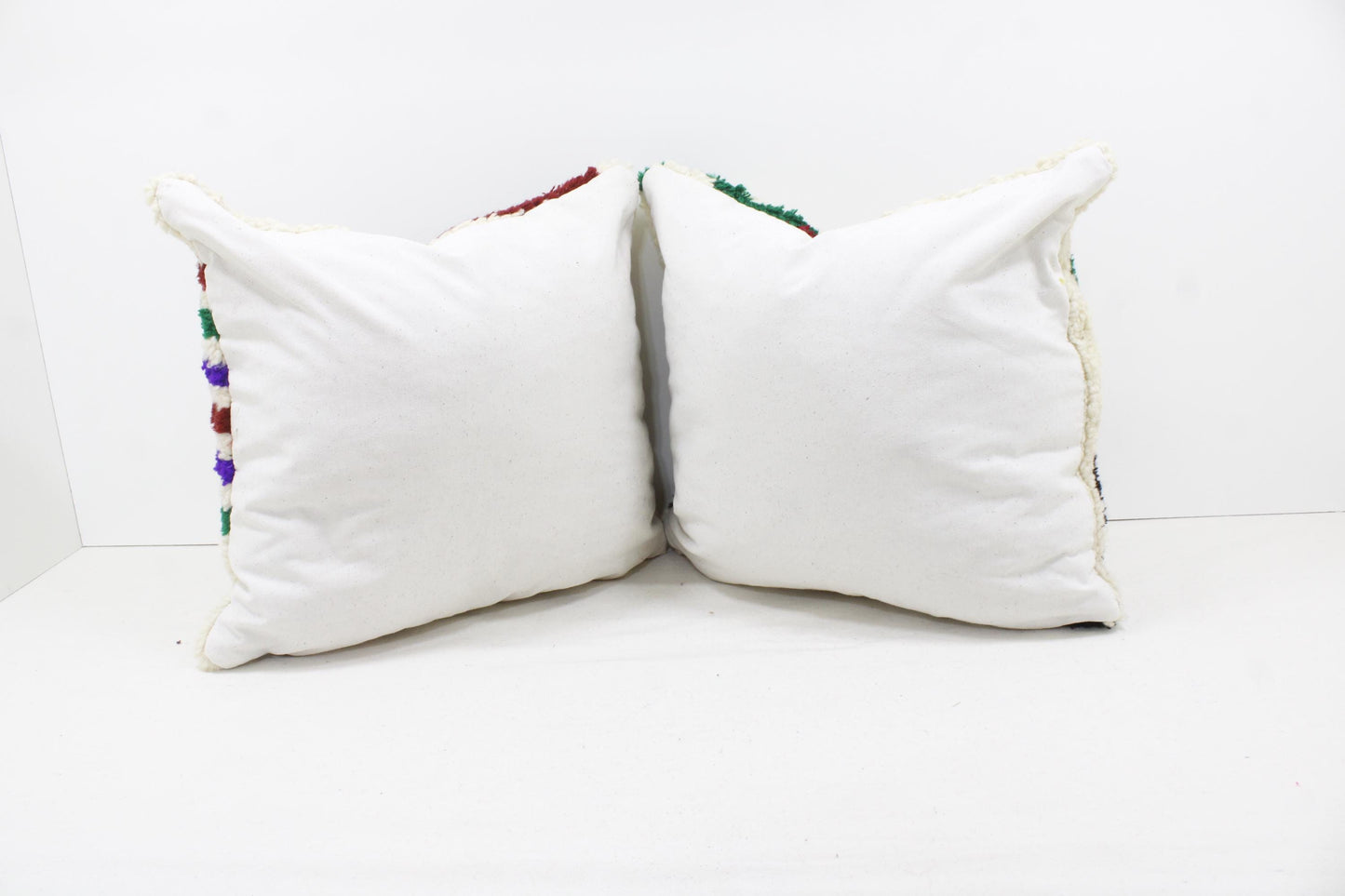 Set of 2 Vintage Moroccan Pillows 100% Wool , Absolutely Gorgeous Pillow Floor Pillow Moroccan Berber Home Design Handmade Kilim Berber
