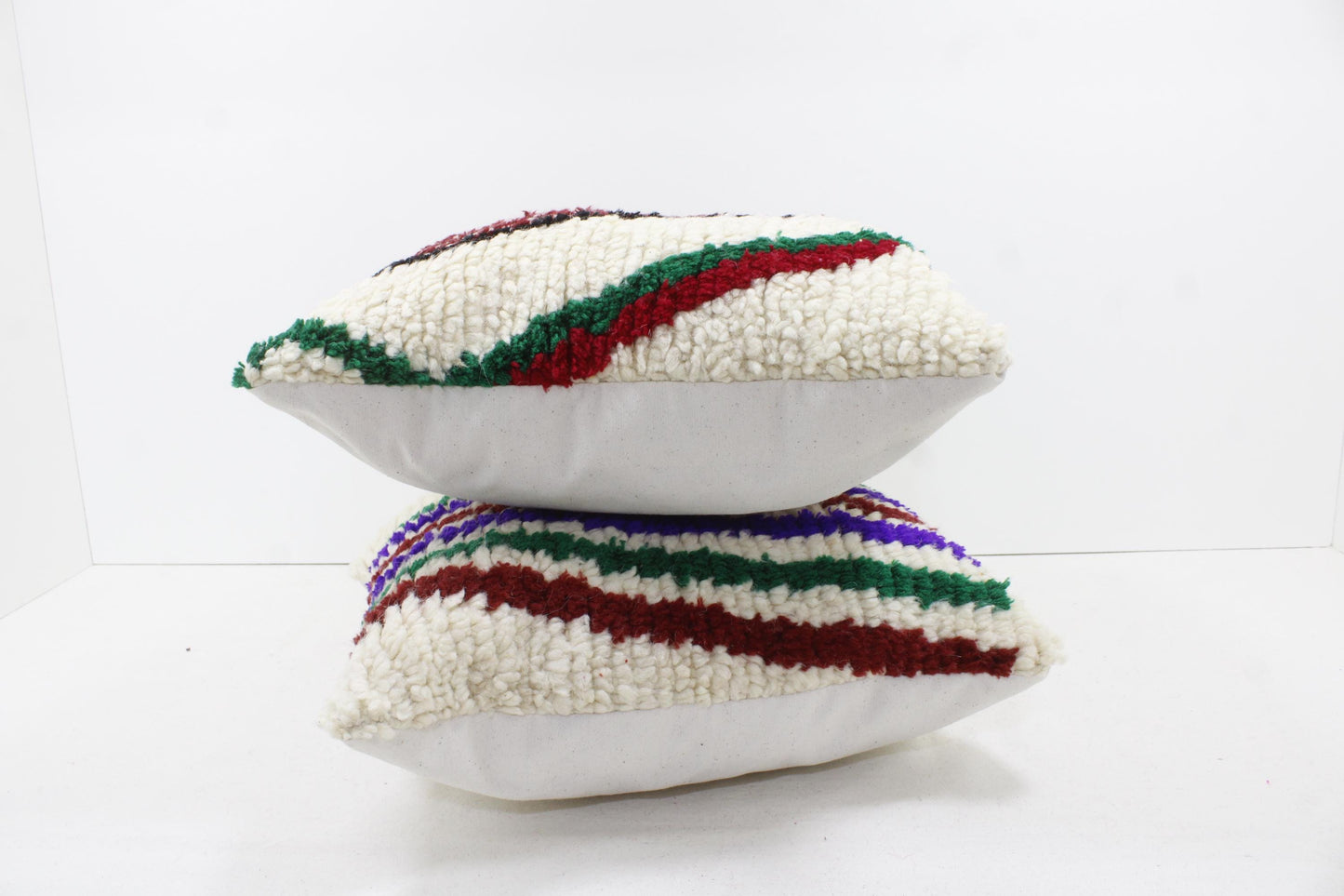 Set of 2 Vintage Moroccan Pillows 100% Wool , Absolutely Gorgeous Pillow Floor Pillow Moroccan Berber Home Design Handmade Kilim Berber